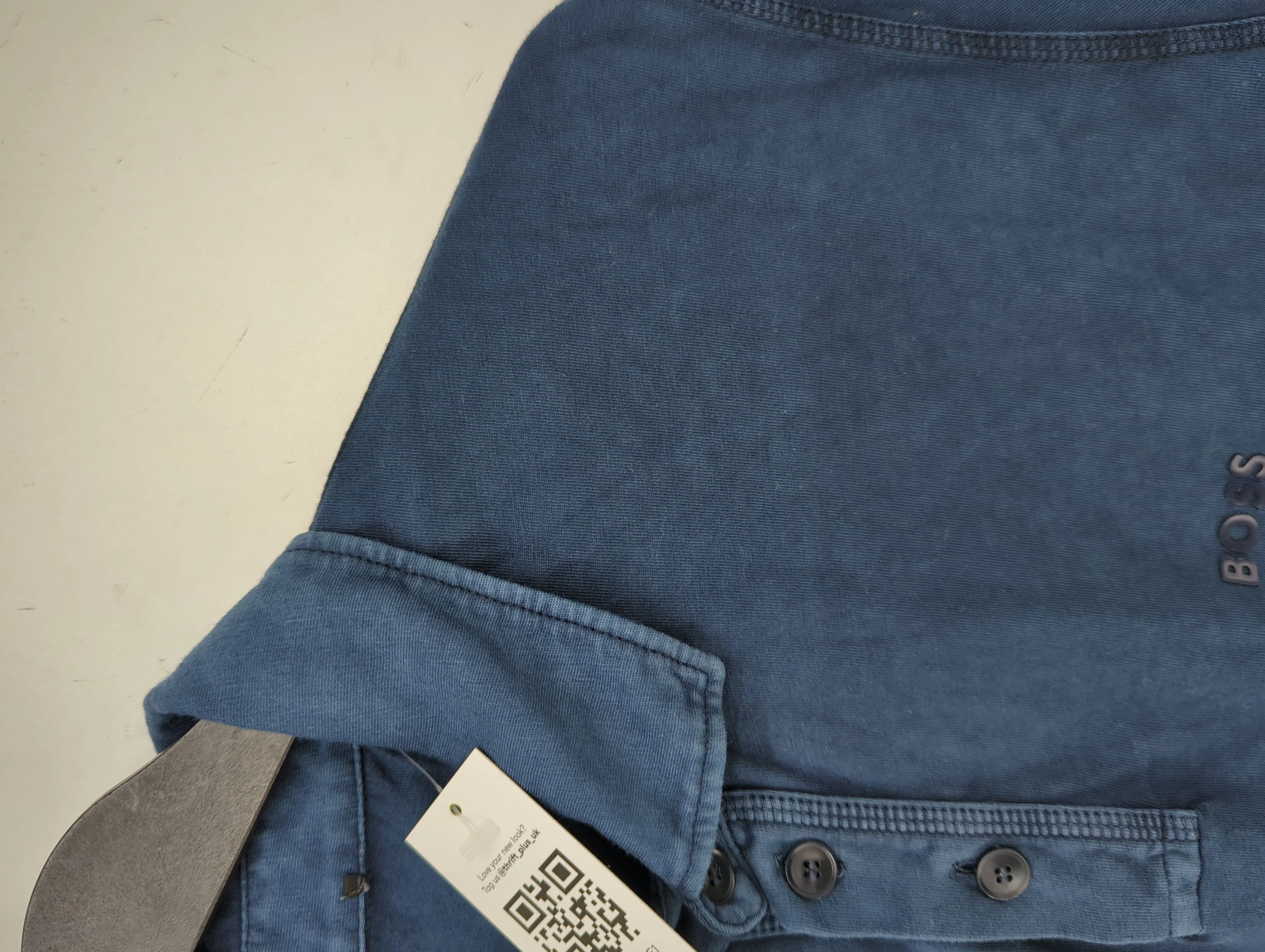 Boss Men's Polo M Blue 100% Cotton Basic - Image 5