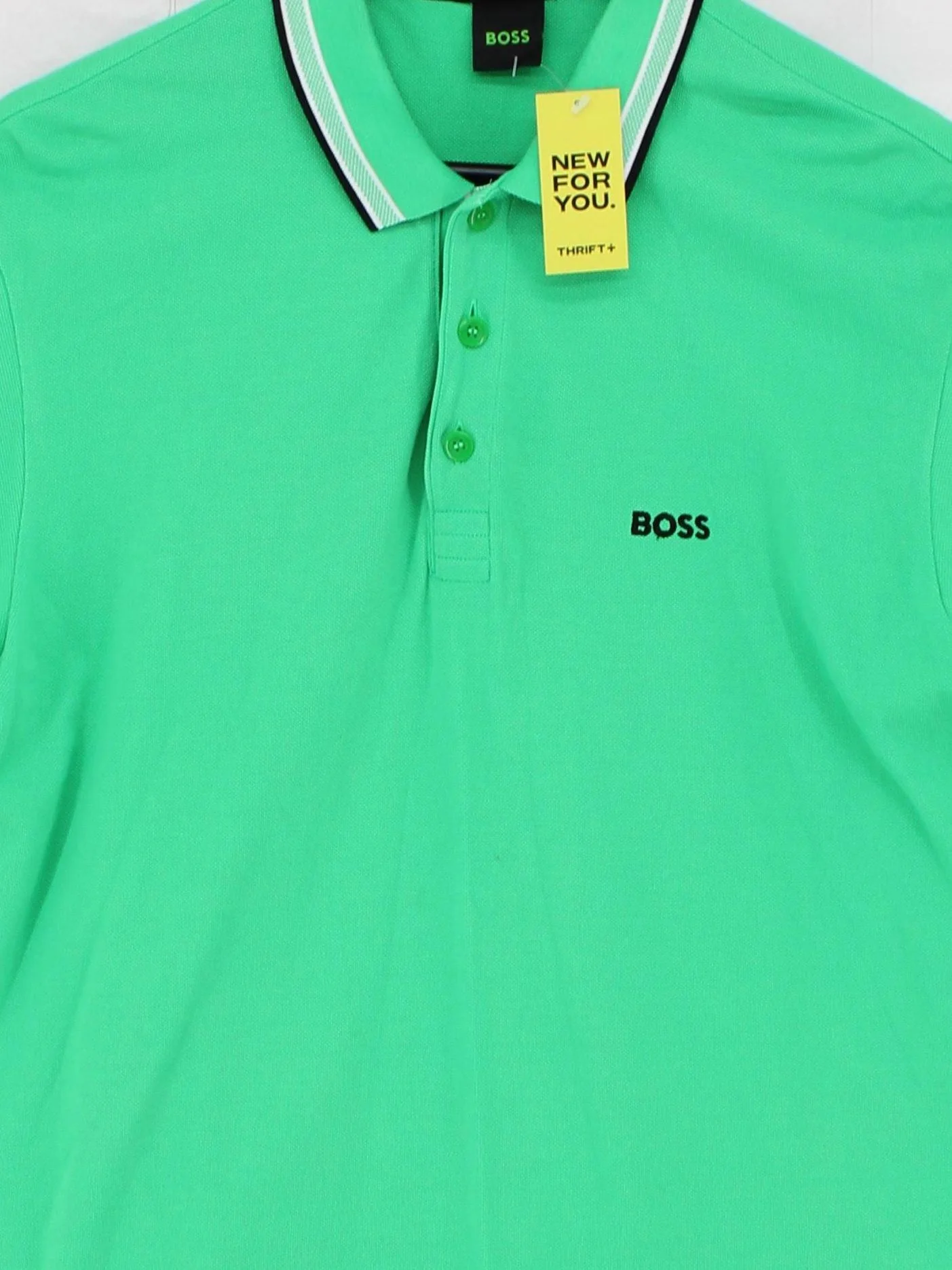 Boss Men's Polo M Green 100% Cotton Basic - Image 3