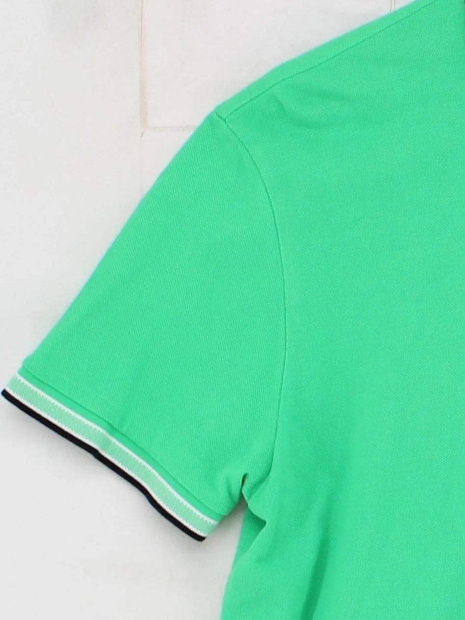 Boss Men's Polo M Green 100% Cotton Basic - Image 4