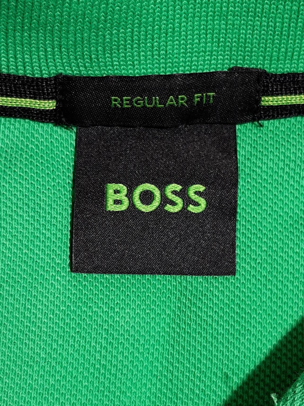 Boss Men's Polo M Green 100% Cotton Basic - Image 5