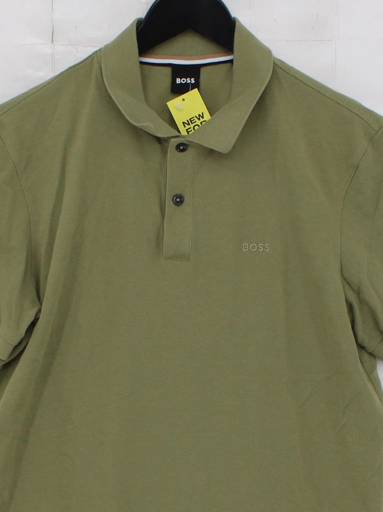 Boss Men's Polo M Green 100% Cotton Basic - Image 3