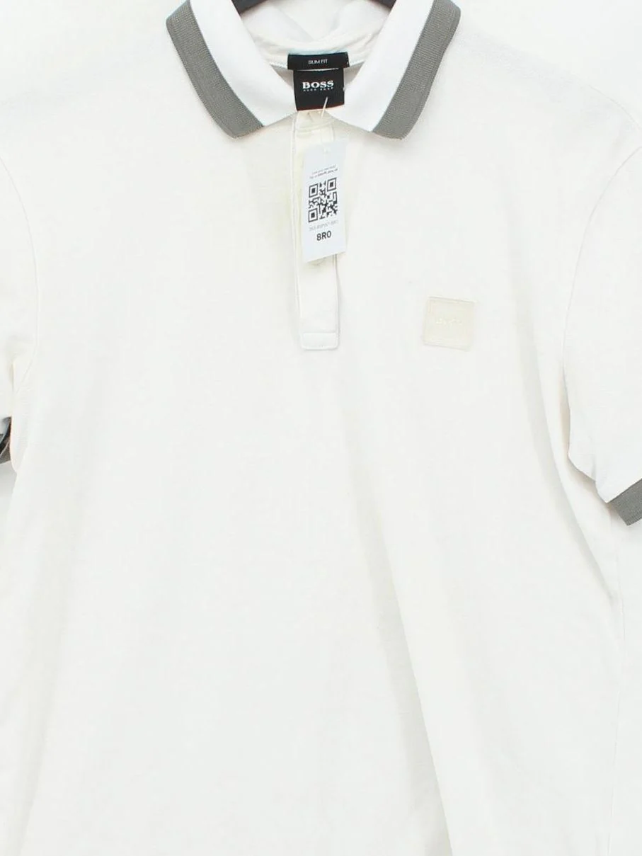 Boss Men's Polo S White 100% Cotton Basic - Image 3