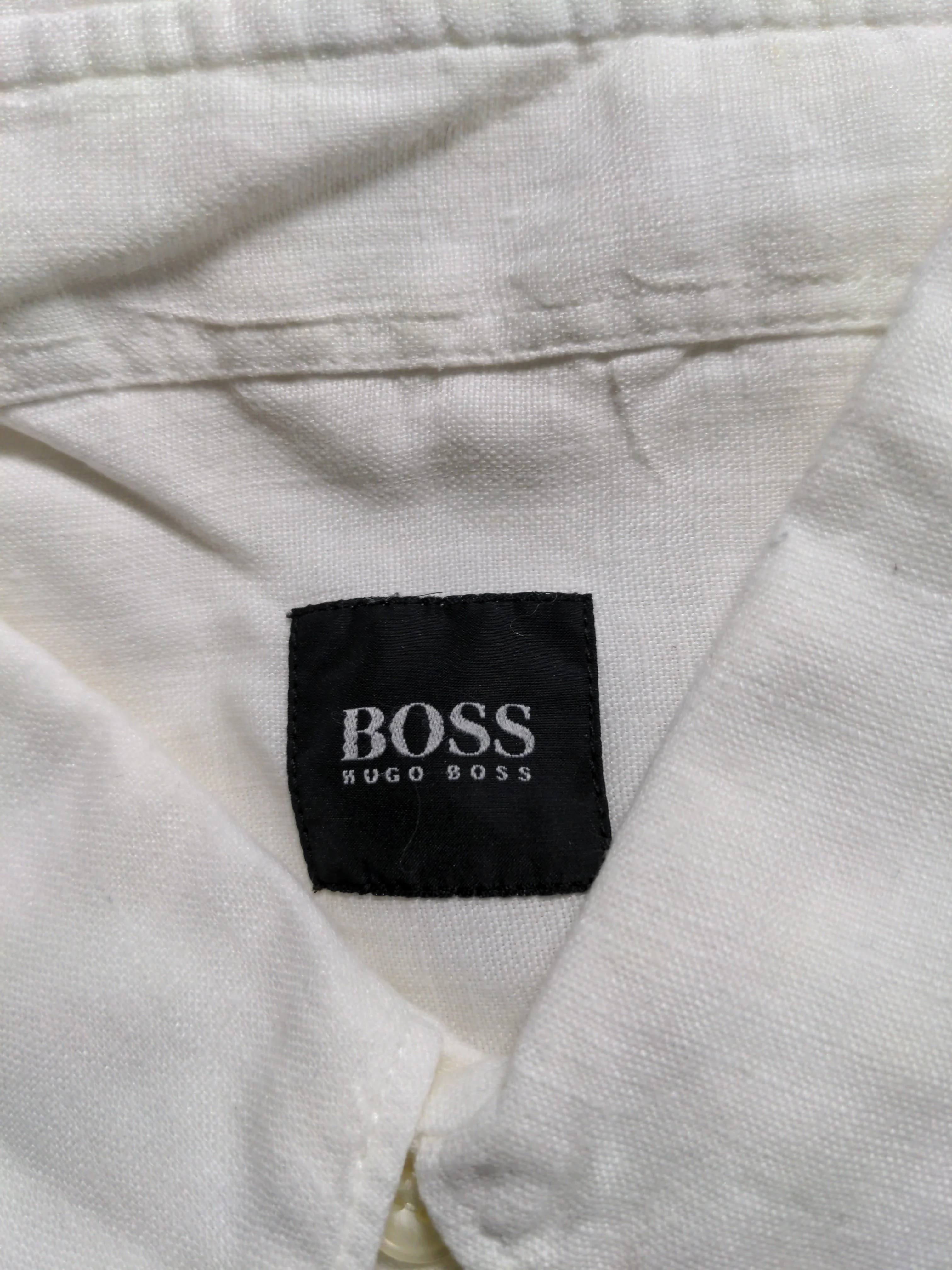 Boss Men's Shirt L White 100% Cotton Basic - Image 5