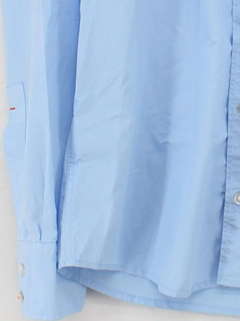 Boss Men's Shirt M Blue 100% Cotton Basic - Image 4