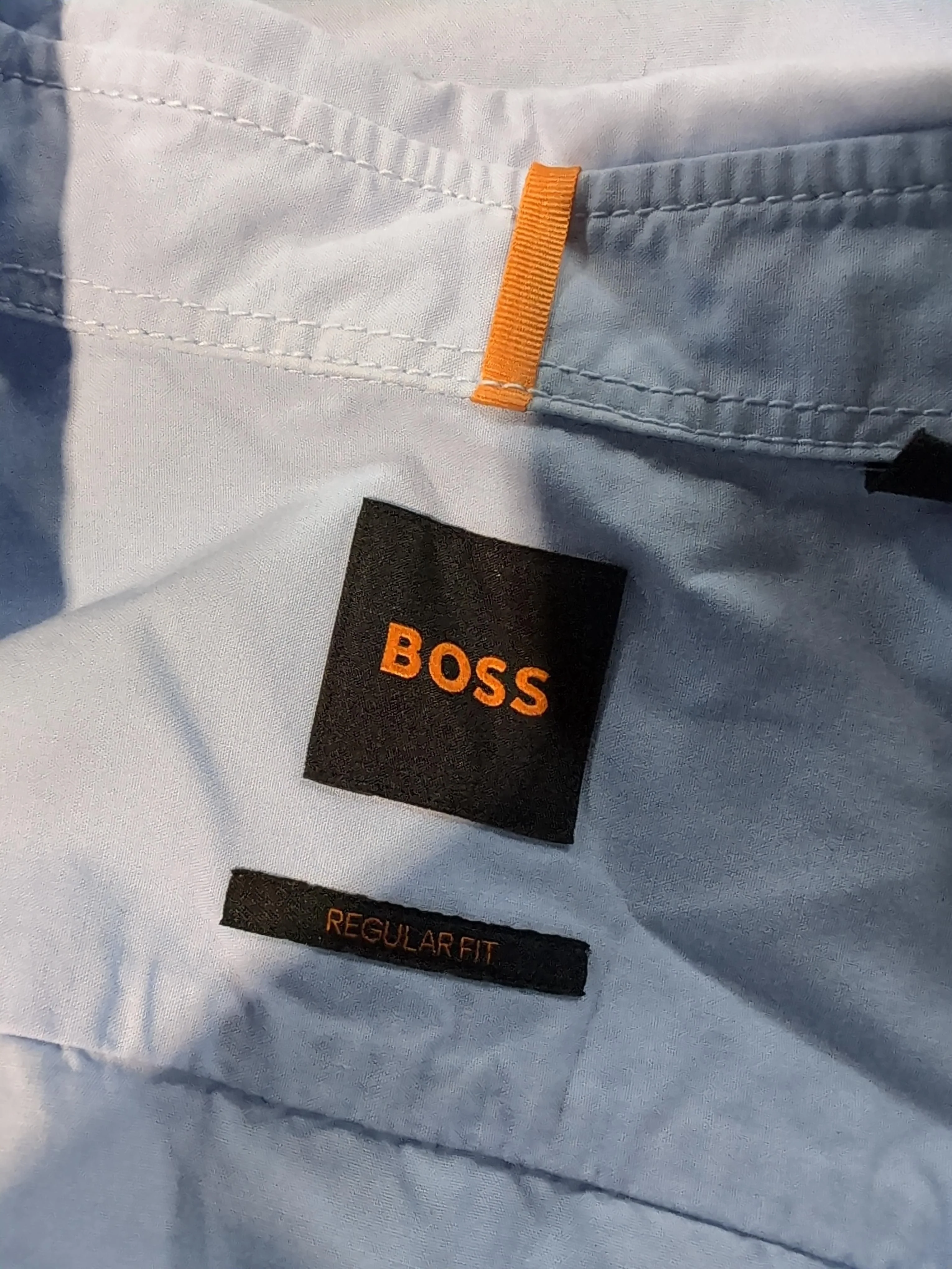 Boss Men's Shirt M Blue 100% Cotton Basic - Image 5