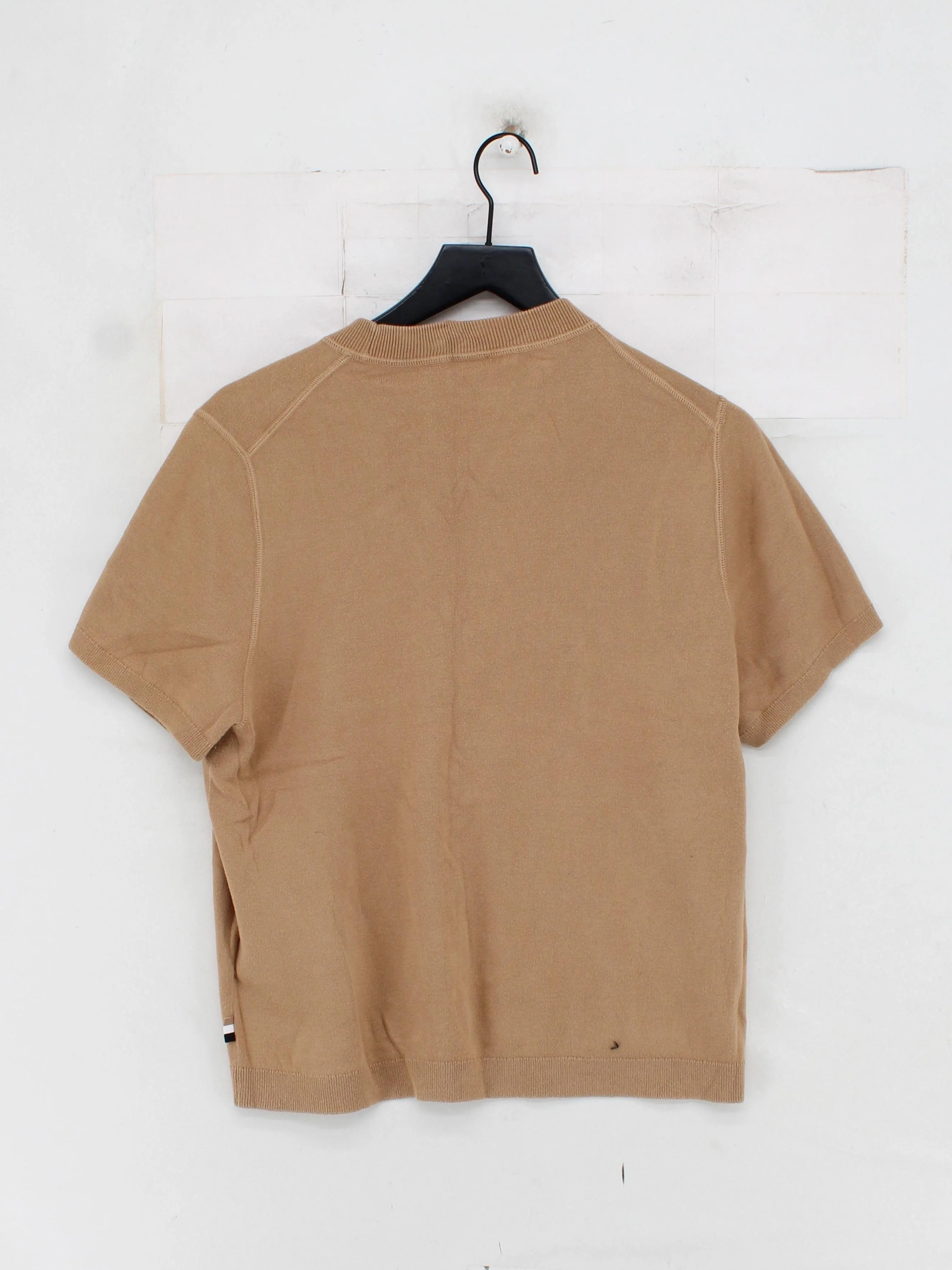 Boss Men's T-Shirt L Tan 100% Cotton Basic - Image 2