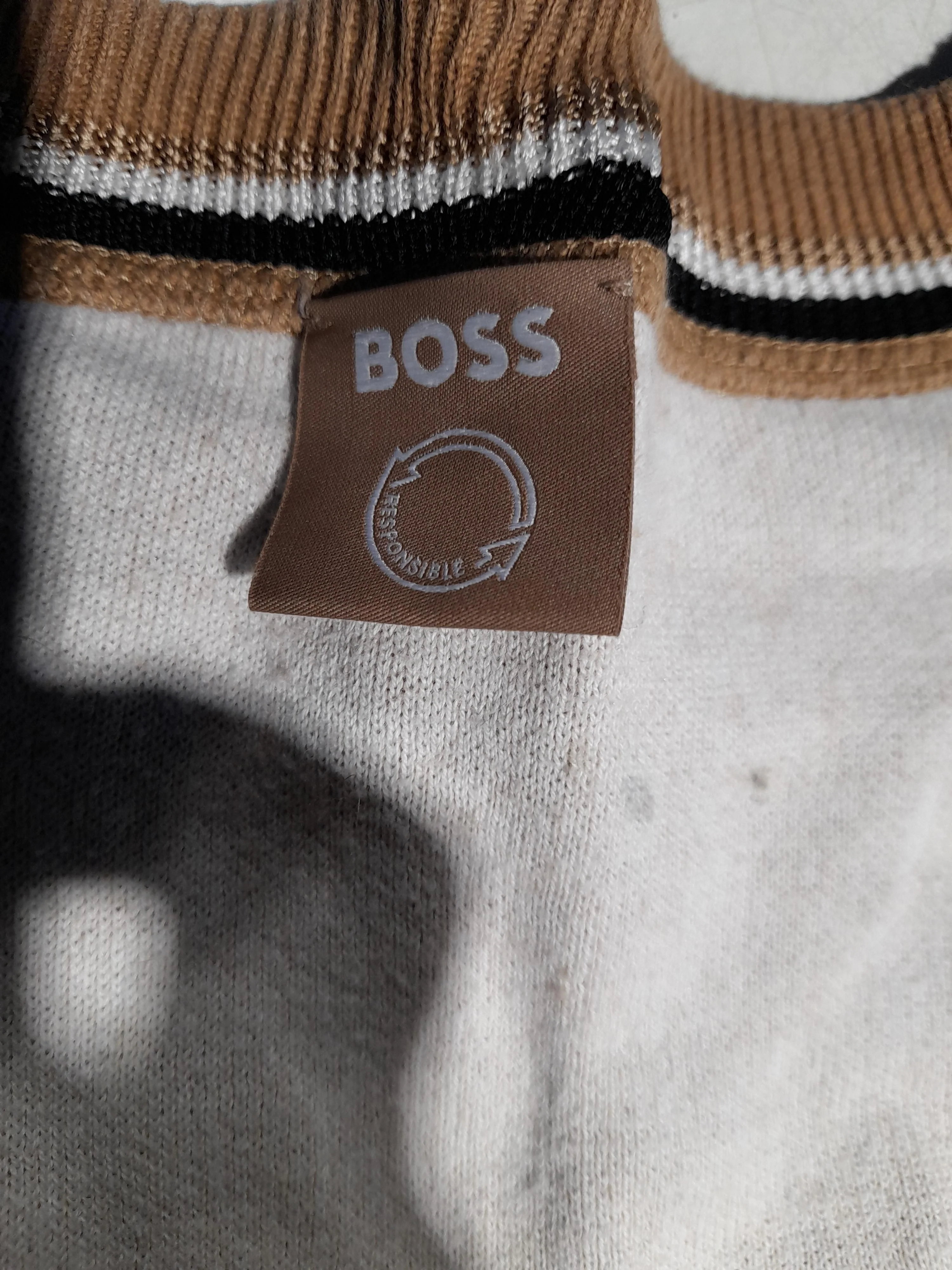 Boss Men's T-Shirt L Tan 100% Cotton Basic - Image 7