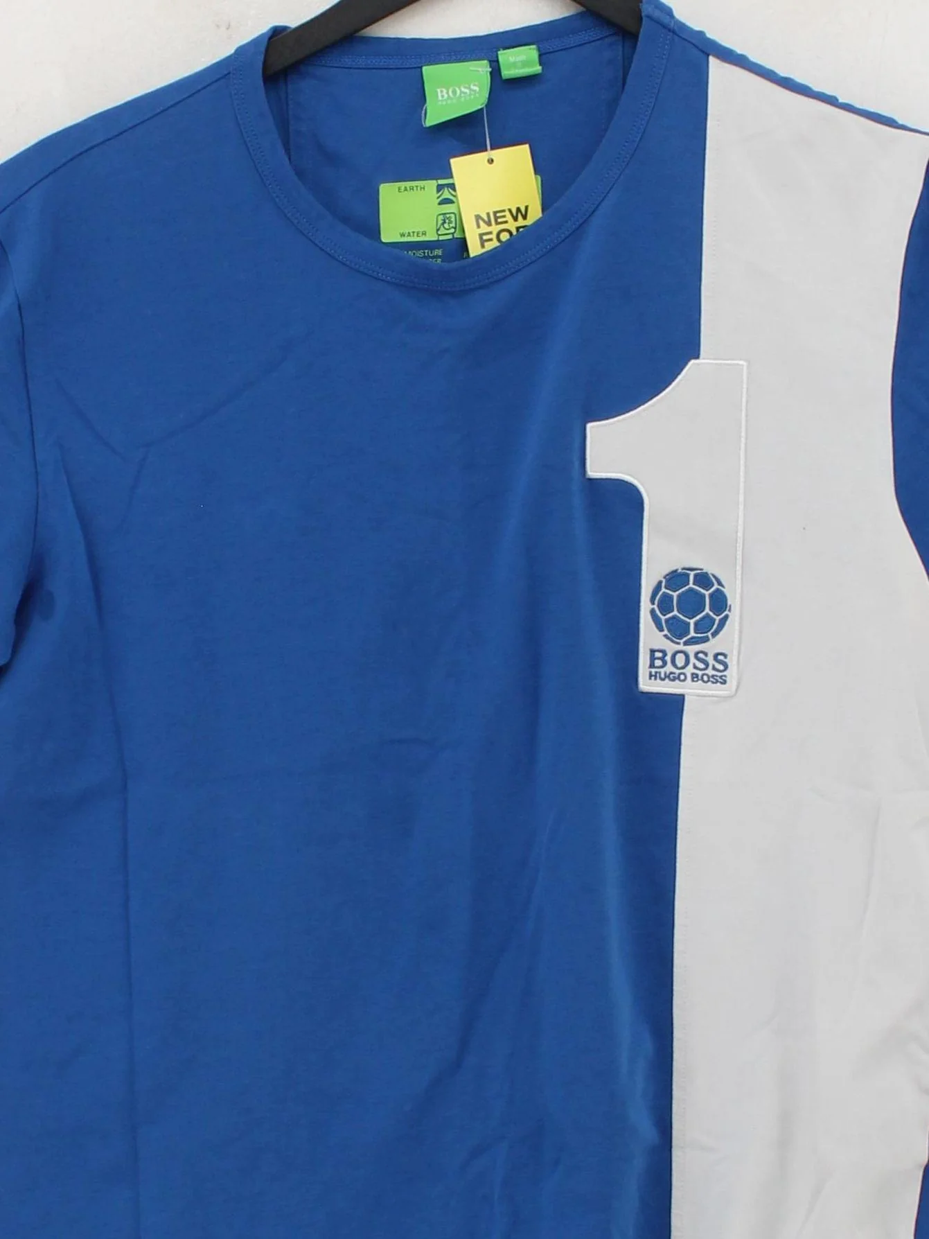 Boss Men's T-Shirt M Blue Graphic Cotton with Polyester Basic - Image 3