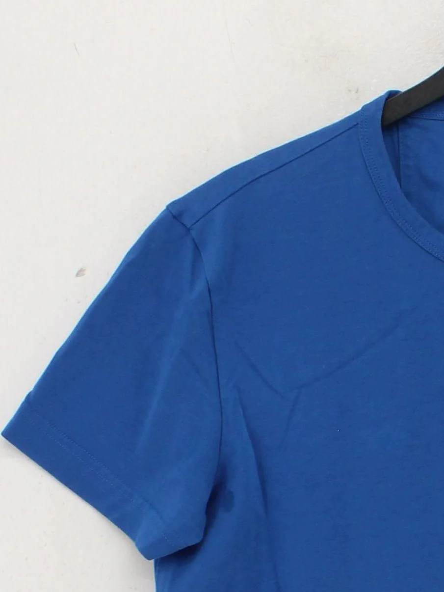 Boss Men's T-Shirt M Blue Graphic Cotton with Polyester Basic - Image 4