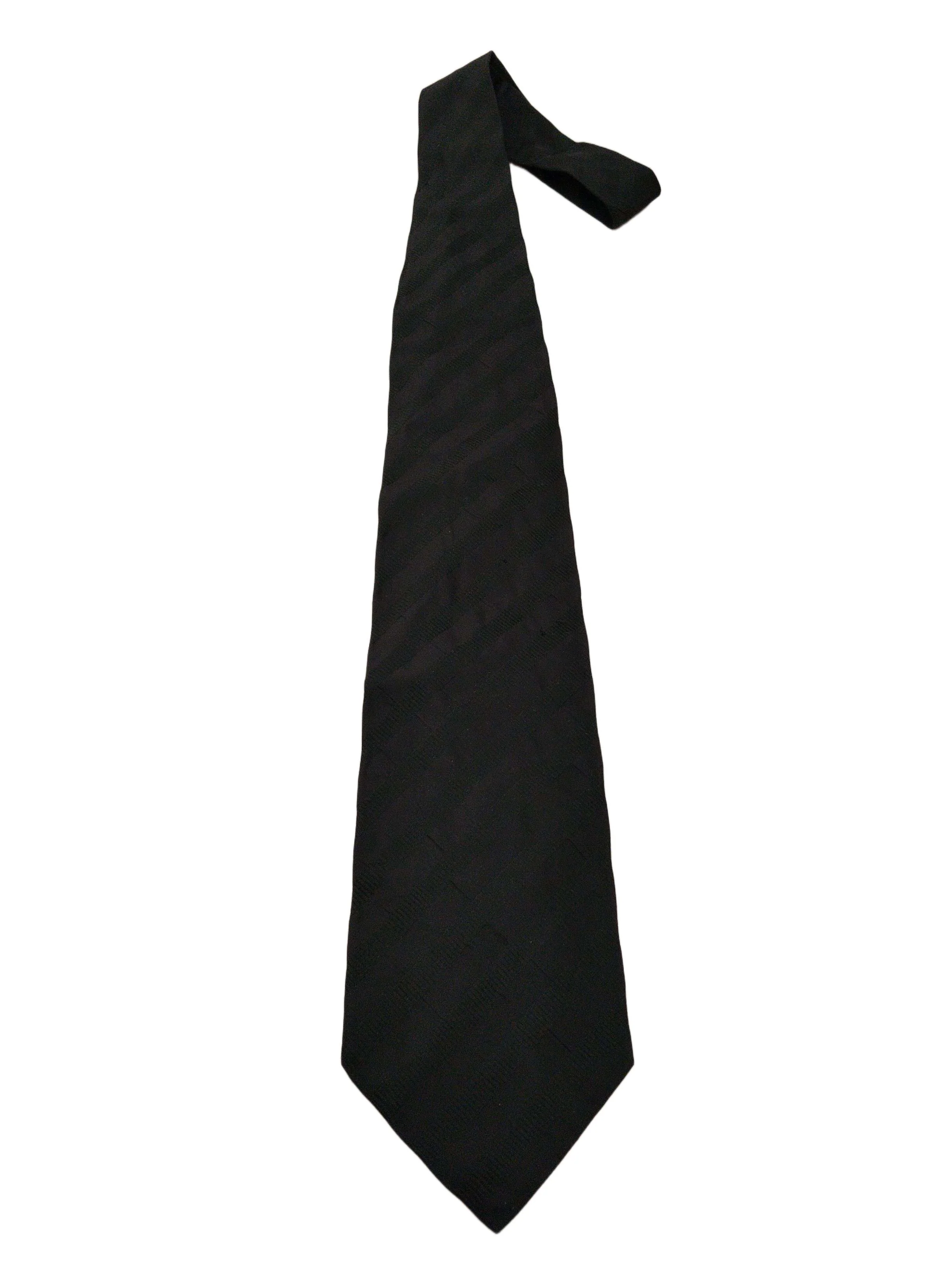 Boss Men's Tie Black Striped 100% Silk
