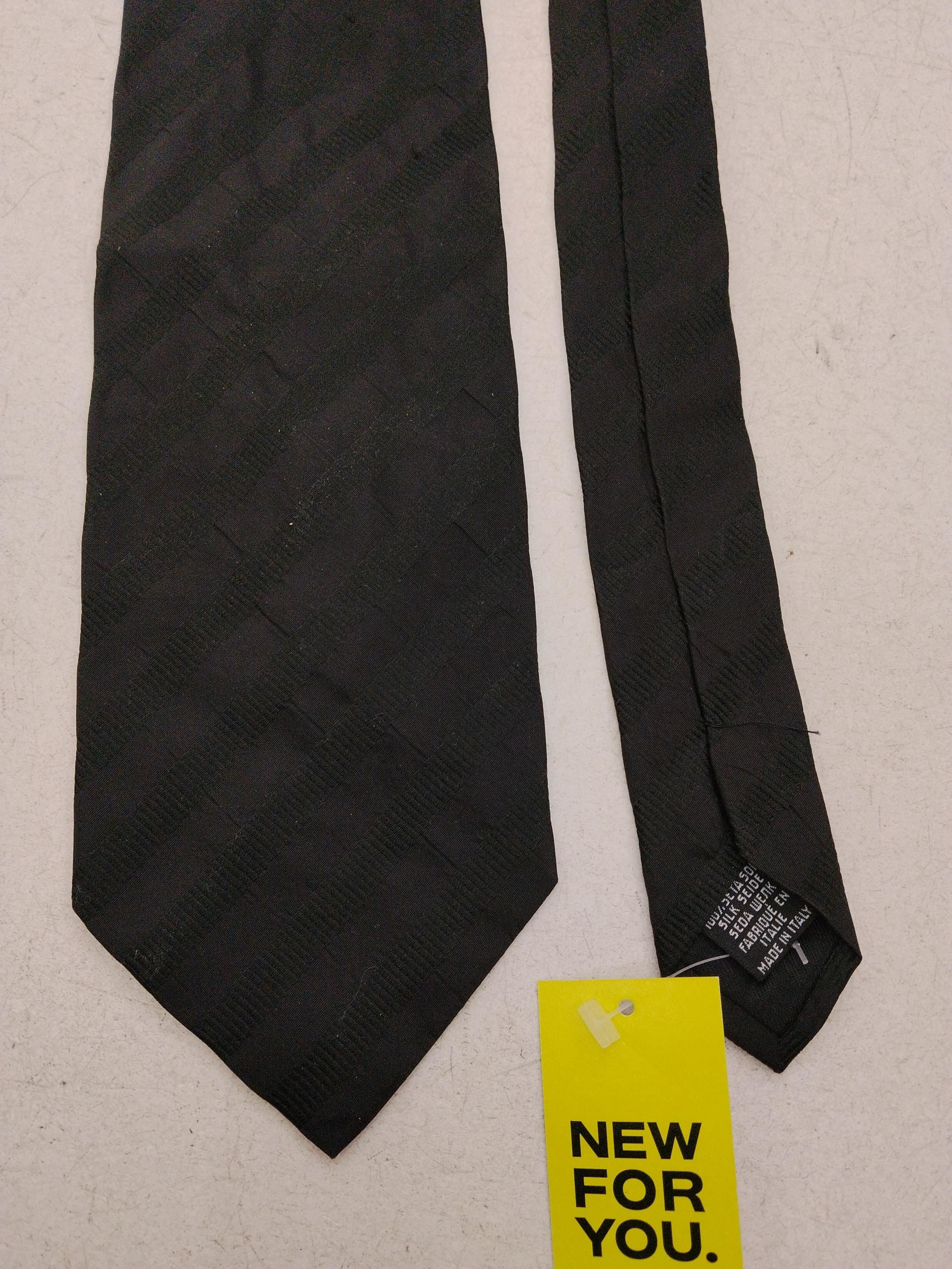 Boss Men's Tie Black Striped 100% Silk - Image 4