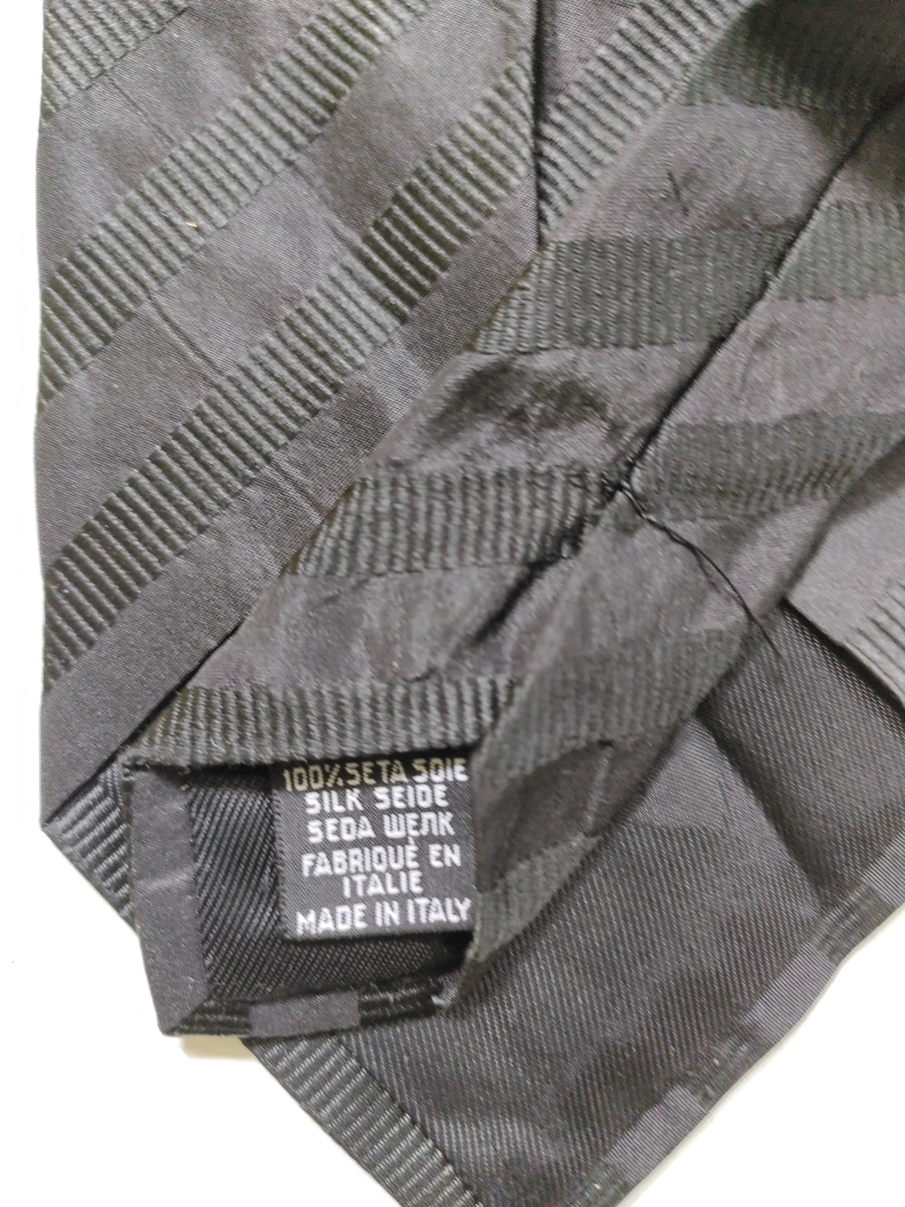 Boss Men's Tie Black Striped 100% Silk - Image 6