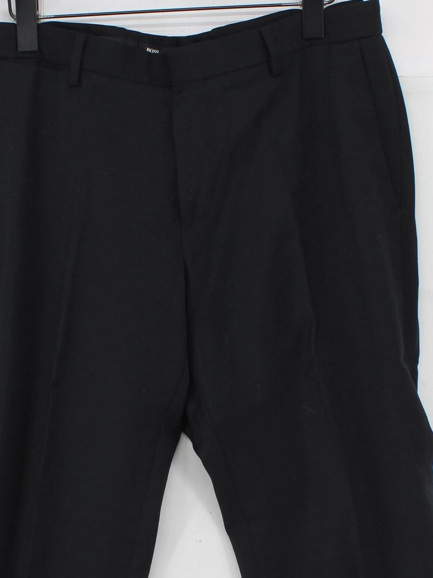 Boss Men's Trousers W 36 in Black 100% Wool Straight Chino - Image 3