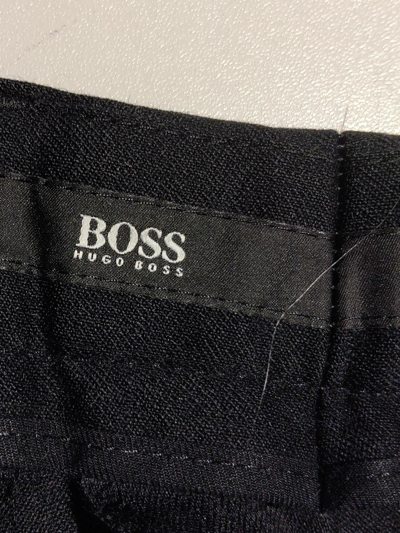 Boss Men's Trousers W 36 in Black 100% Wool Straight Chino - Image 6