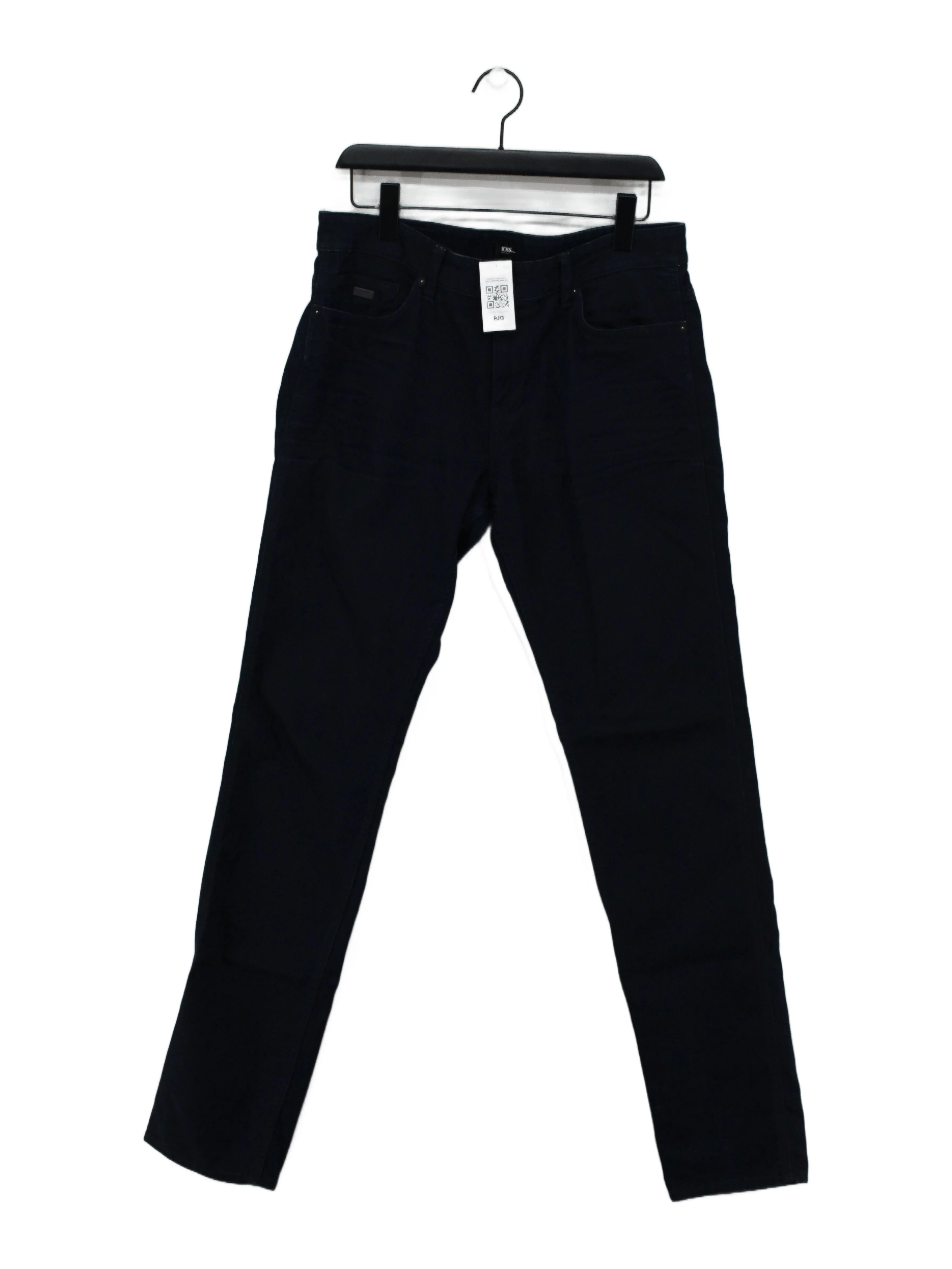 Boss Men's Trousers W 36 in Blue Cotton with Polyester Straight Chino