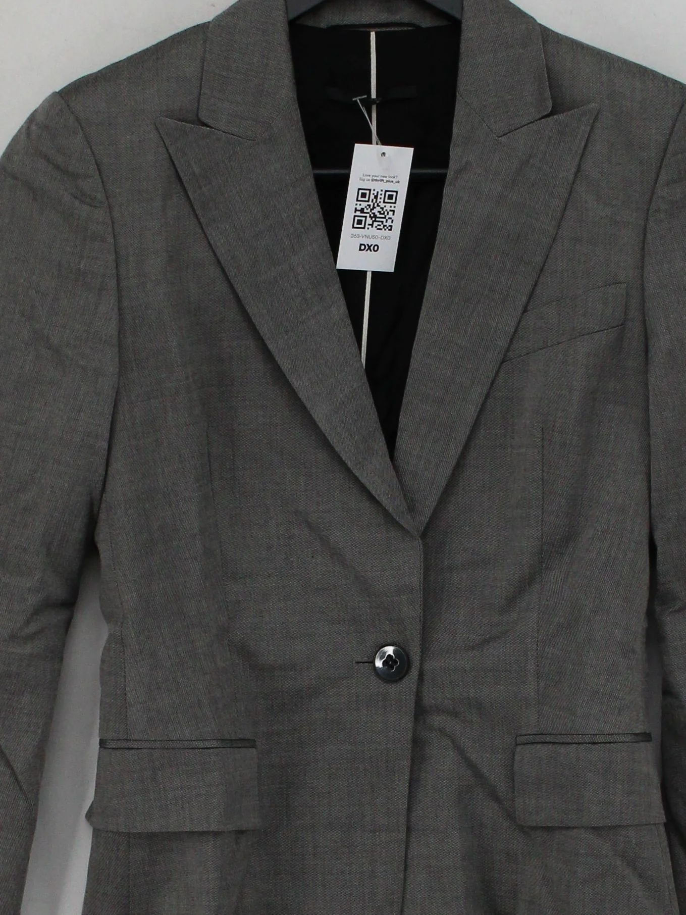 Boss Women's Blazer S Grey Viscose with Wool, Elastane Overcoat - Image 3
