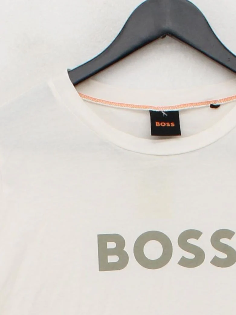 Boss Women's T-Shirt S Cream 100% Other Short Sleeve Collared Basic - Image 3