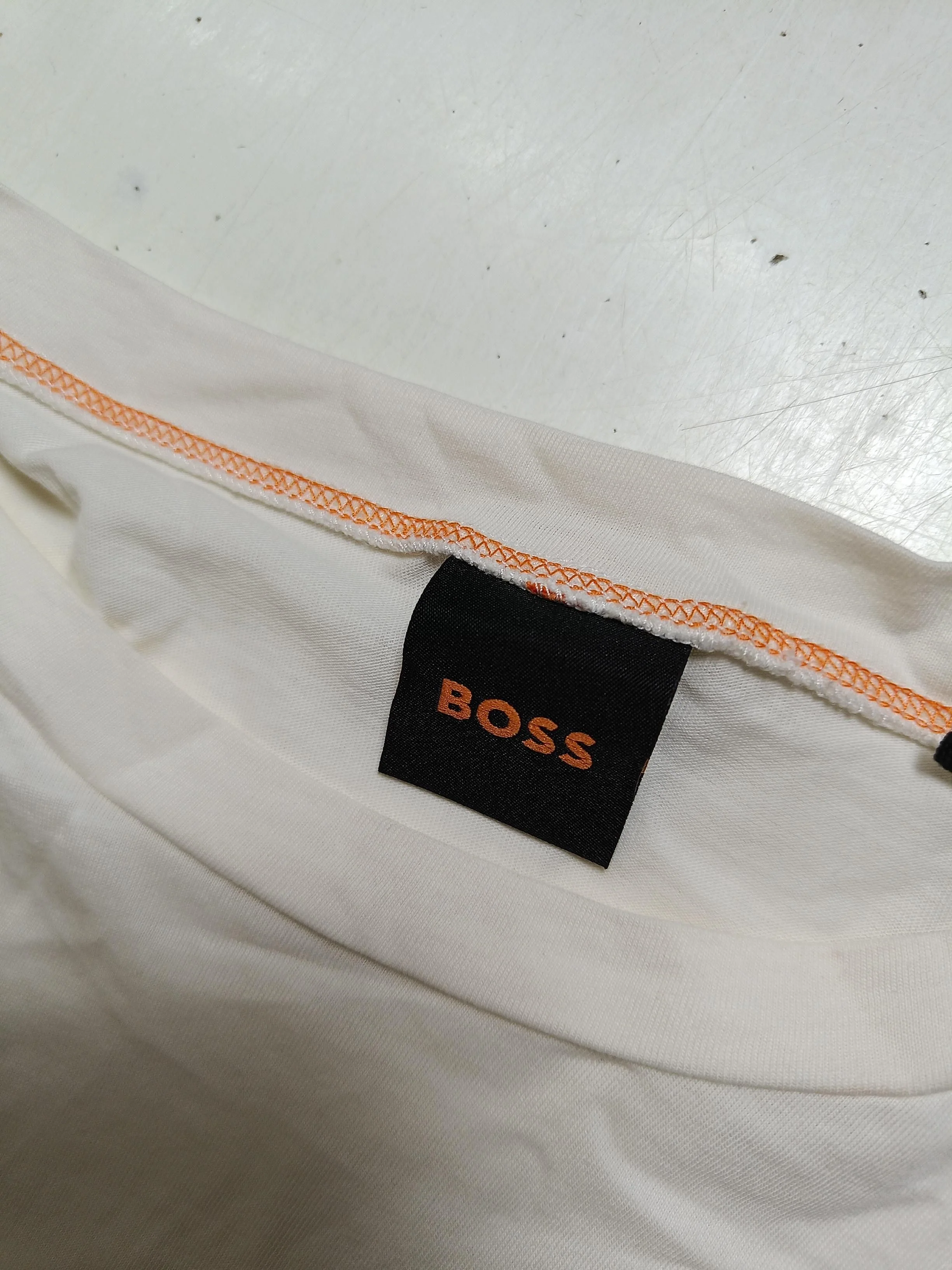 Boss Women's T-Shirt S Cream 100% Other Short Sleeve Collared Basic - Image 6