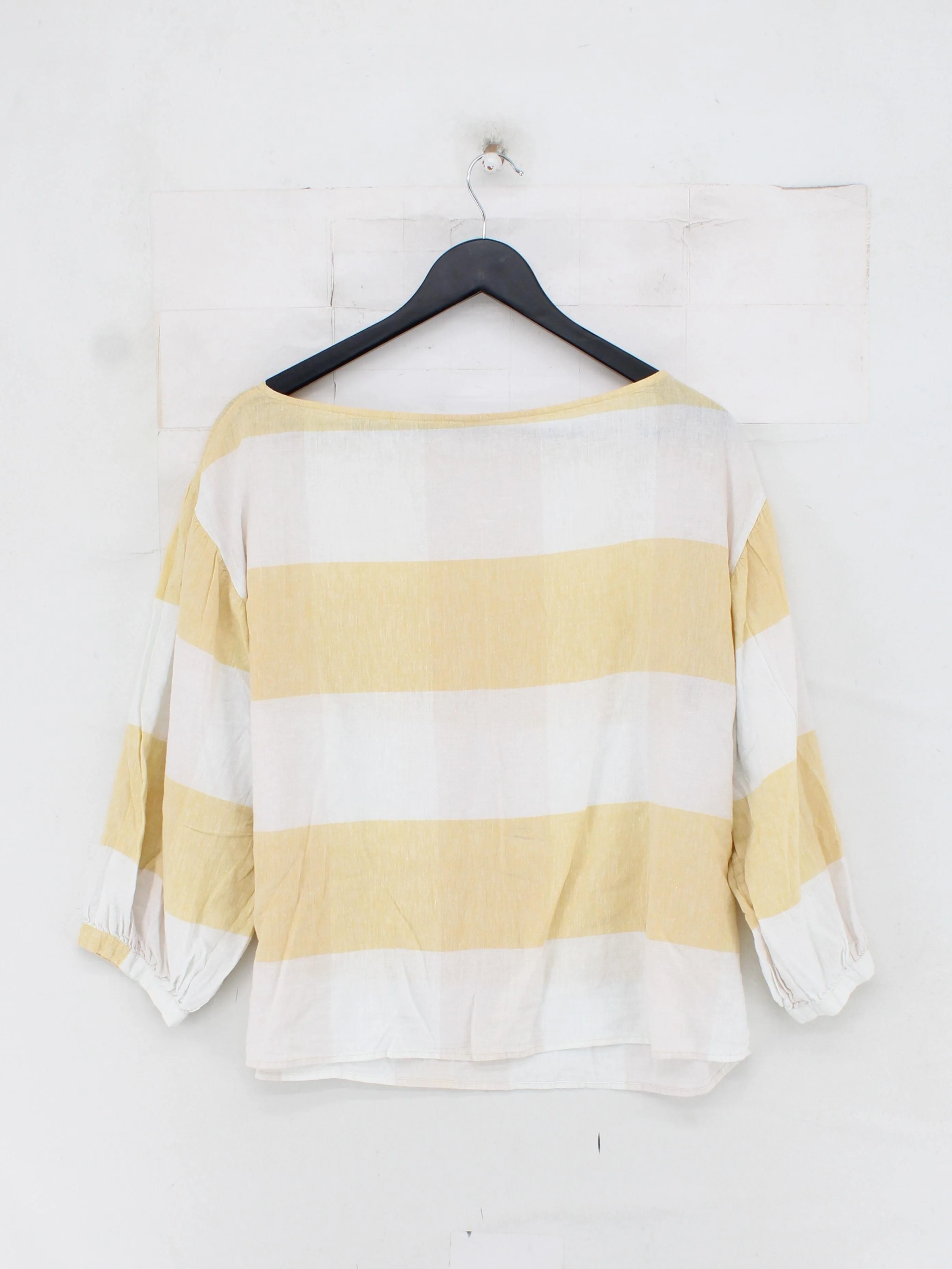 Boss Women's Top UK 14 Yellow Linen with Cotton Basic - Image 2