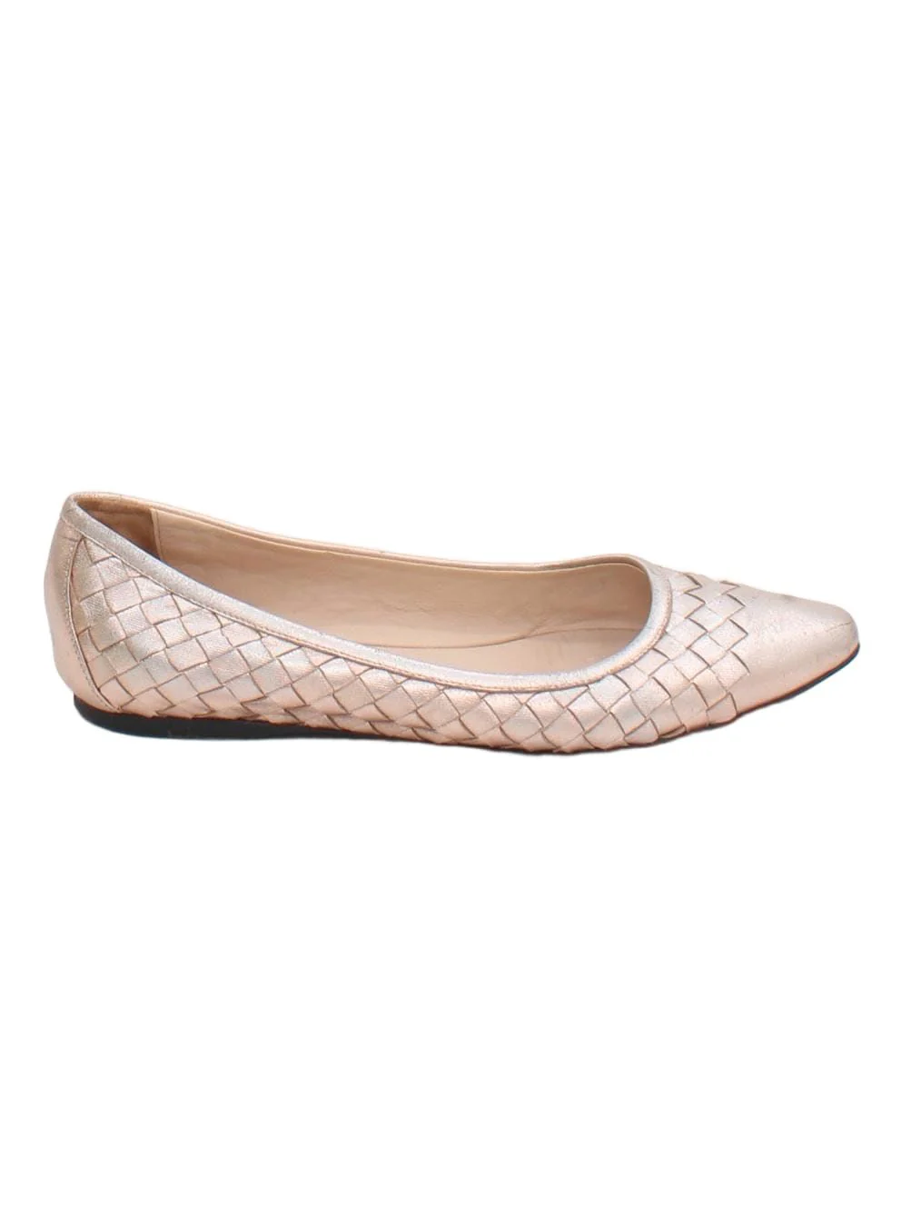 Bottega Veneta Women's Flat Shoes UK 3.5 Gold 100% Leather Ballet