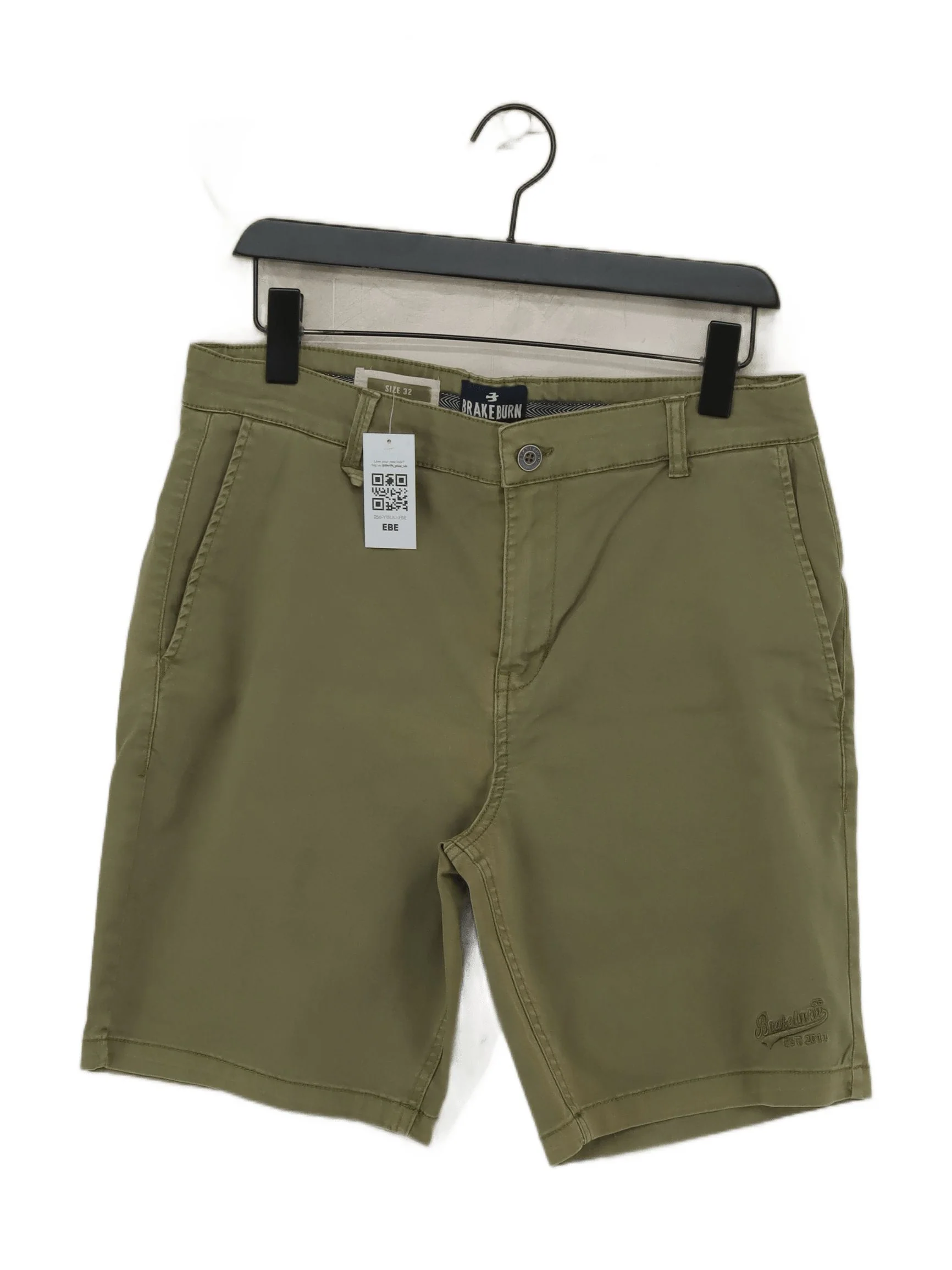 Brakeburn Men's Shorts W 32 in Green Cotton with Elastane Chino