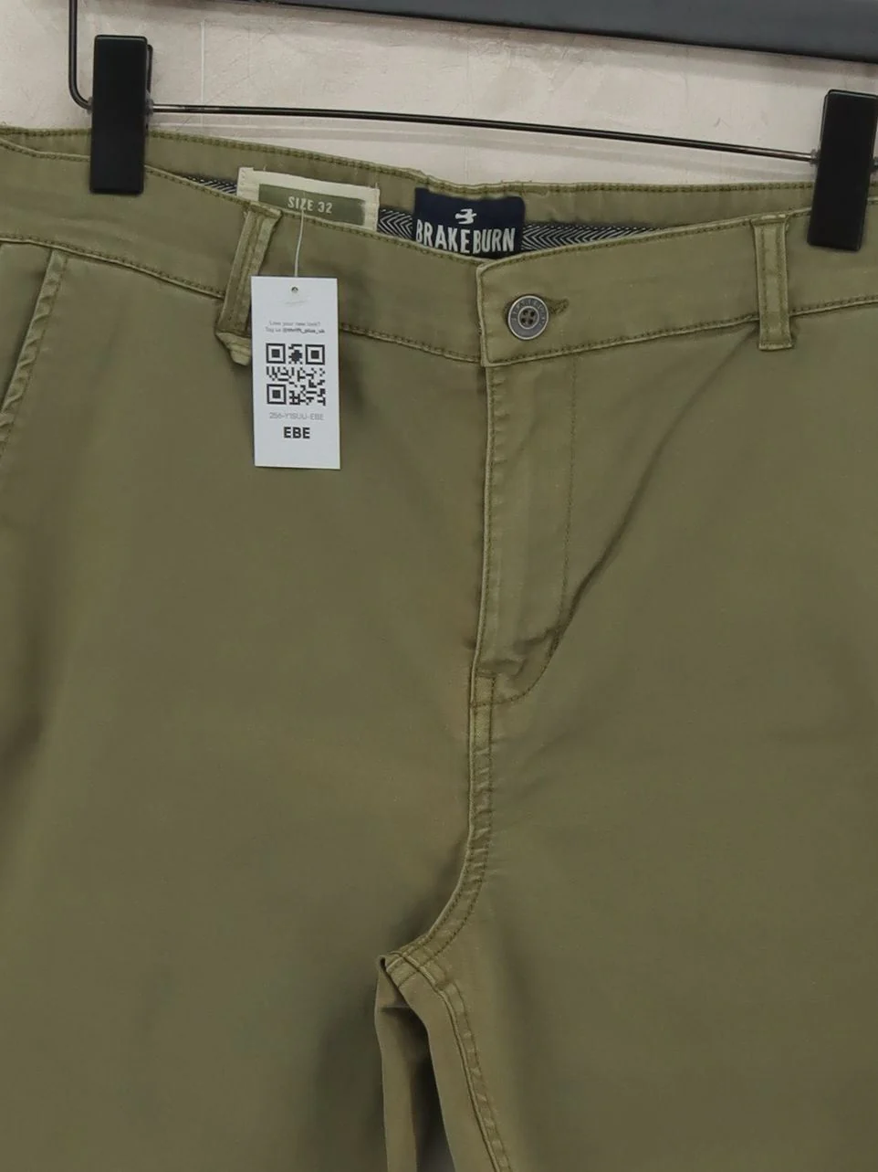 Brakeburn Men's Shorts W 32 in Green Cotton with Elastane Chino - Image 3