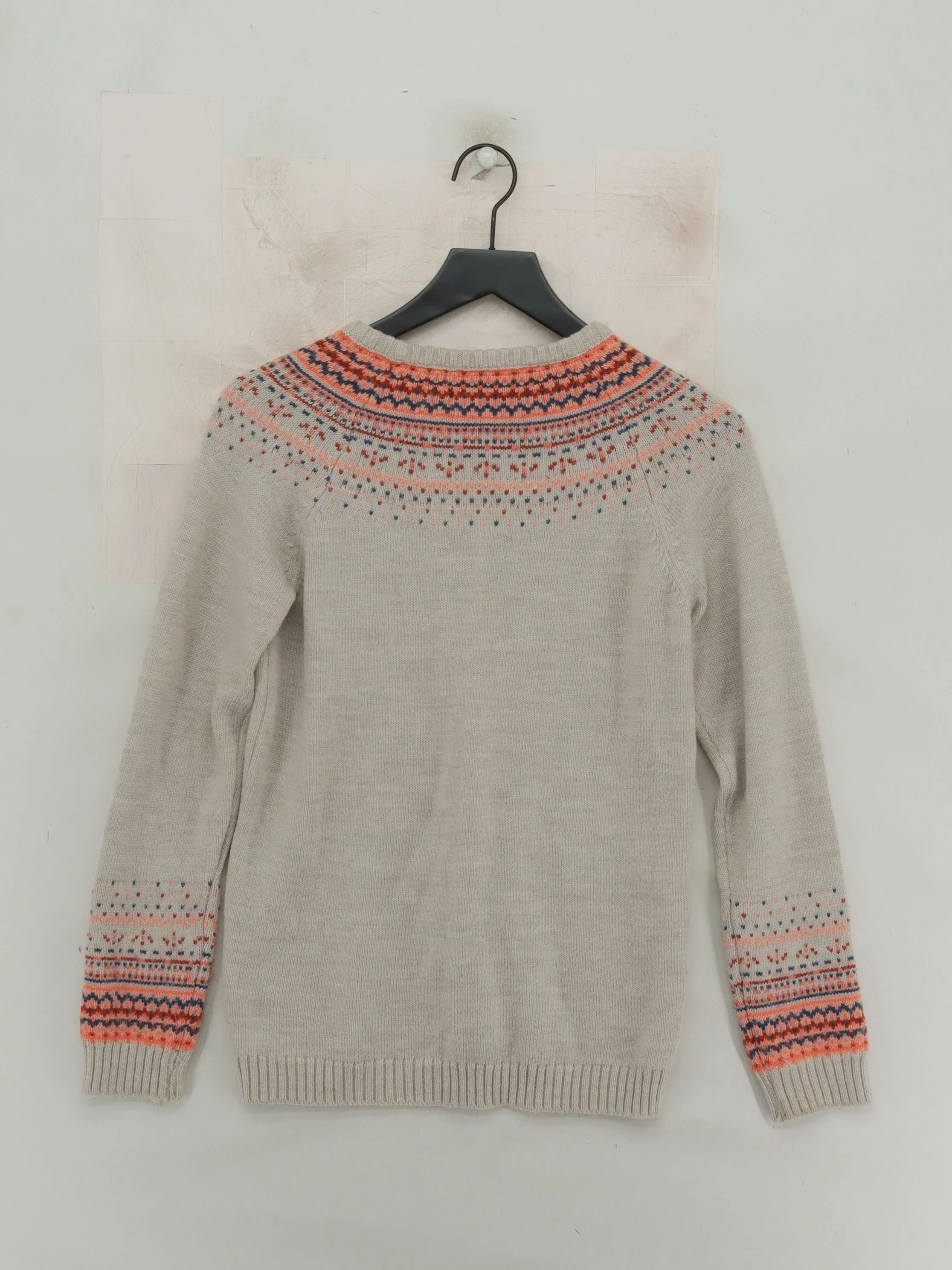 Brakeburn Women's Jumper S Cream Geometric 100% Other Crew Neck Pullover - Image 2