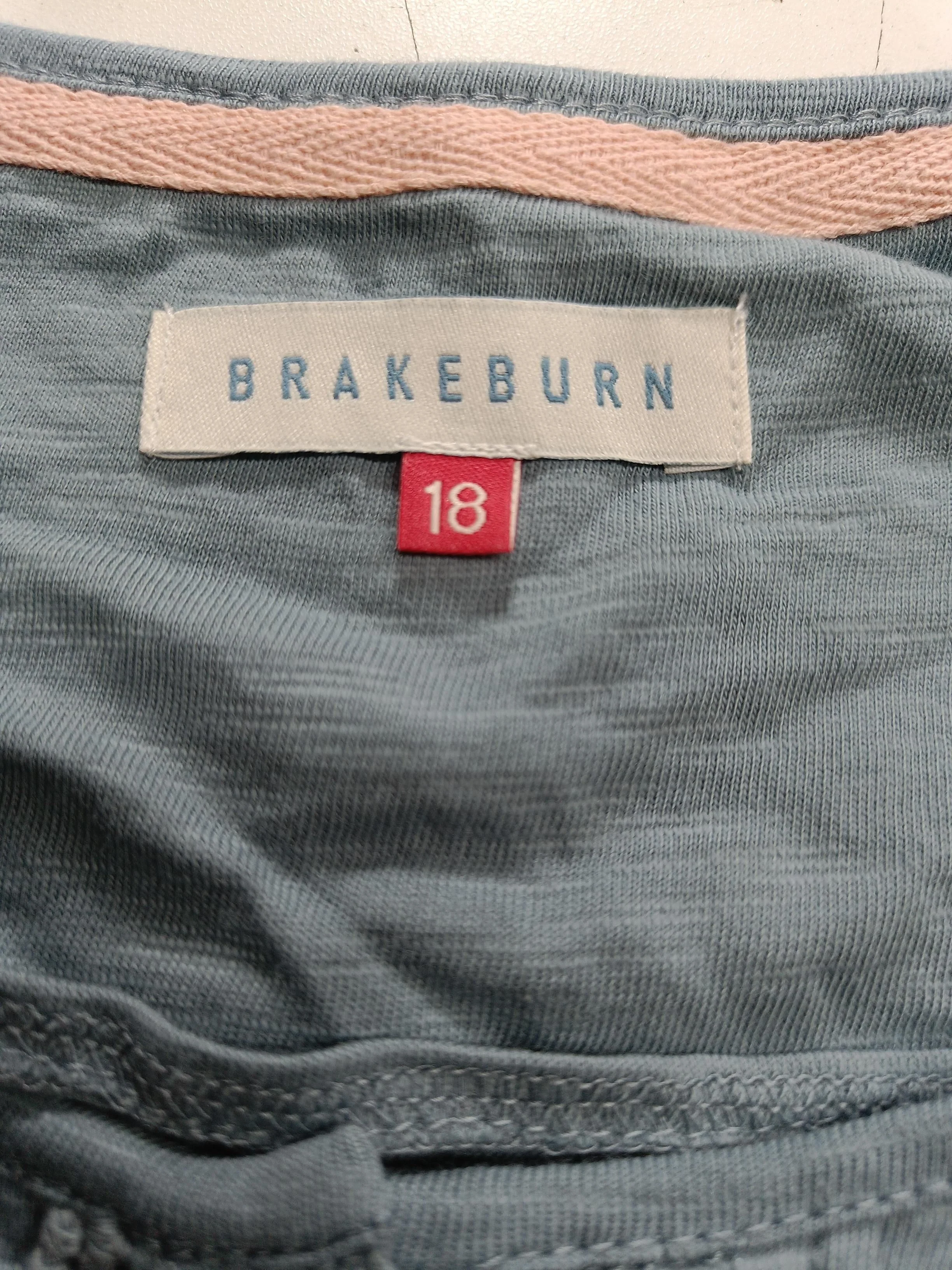 Brakeburn Women's Top UK 18 Blue 100% Cotton 3/4 Sleeve Round Neck Tunic - Image 5