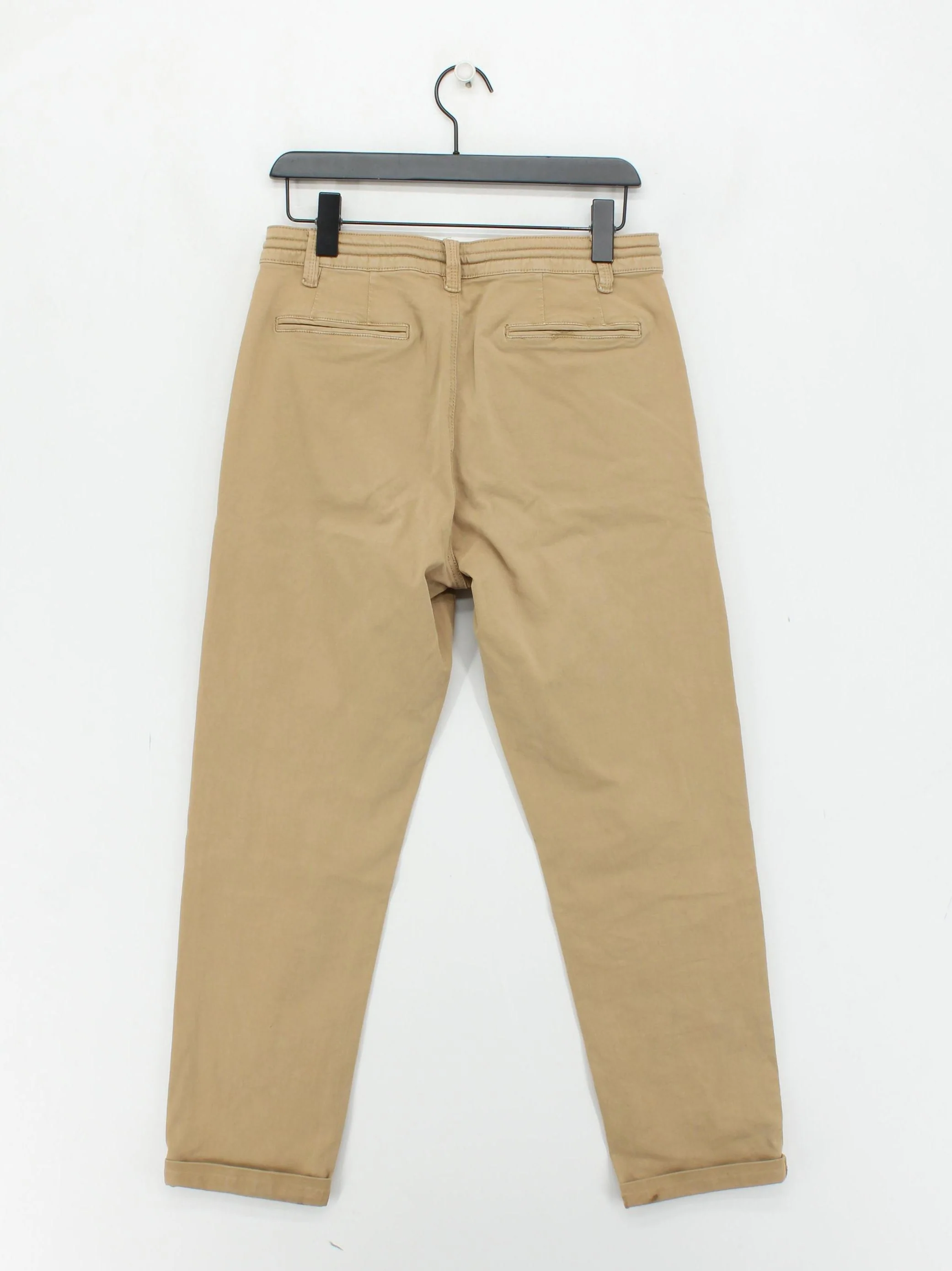 Brakeburn Women's Trousers UK 14 Tan Cotton with Elastane Tapered Cropped - Image 2