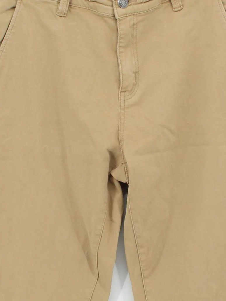 Brakeburn Women's Trousers UK 14 Tan Cotton with Elastane Tapered Cropped - Image 3