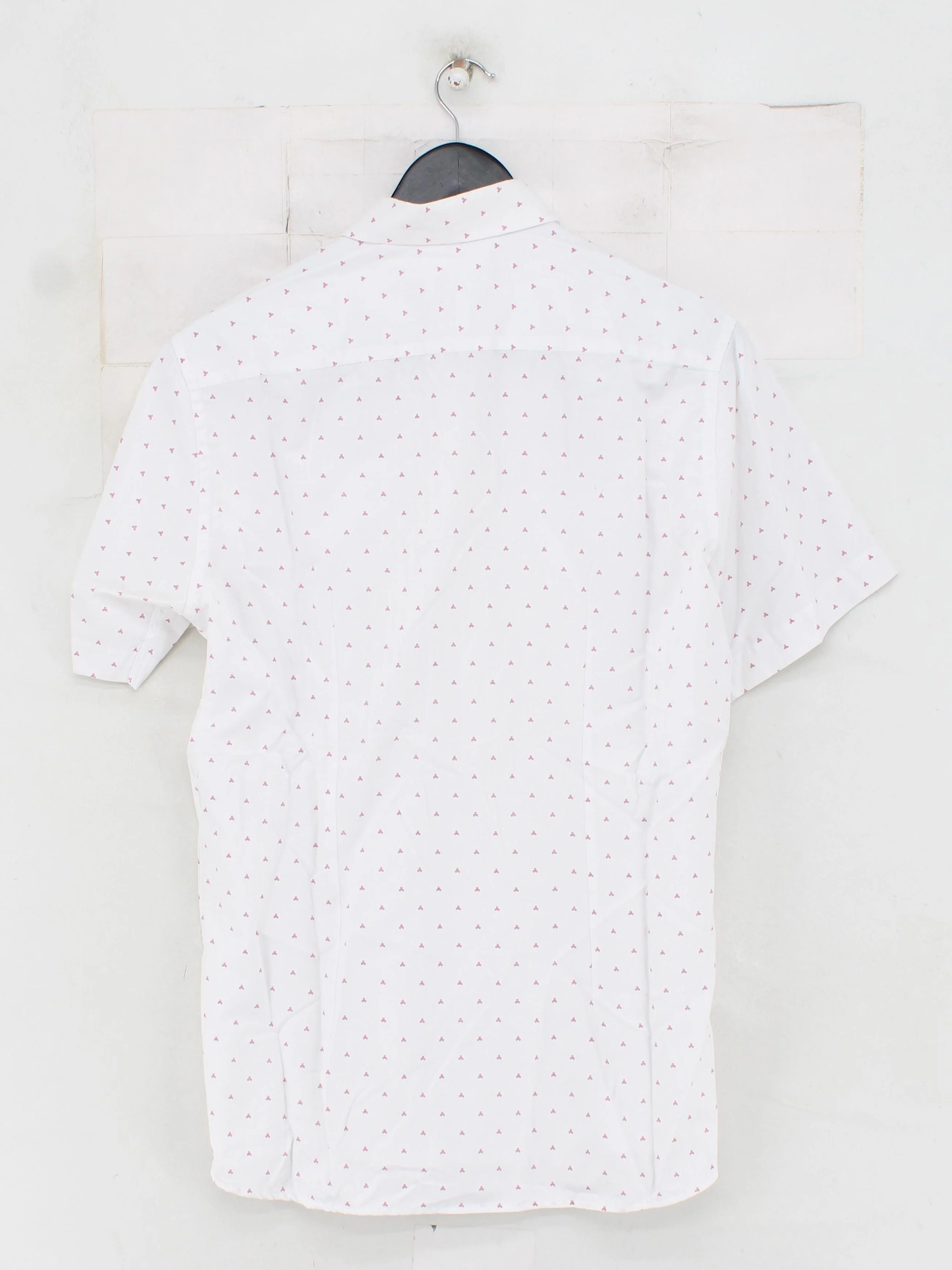 Brand Men's Shirt Chest: 41 in White Geometric Cotton with Polyester Basic - Image 2