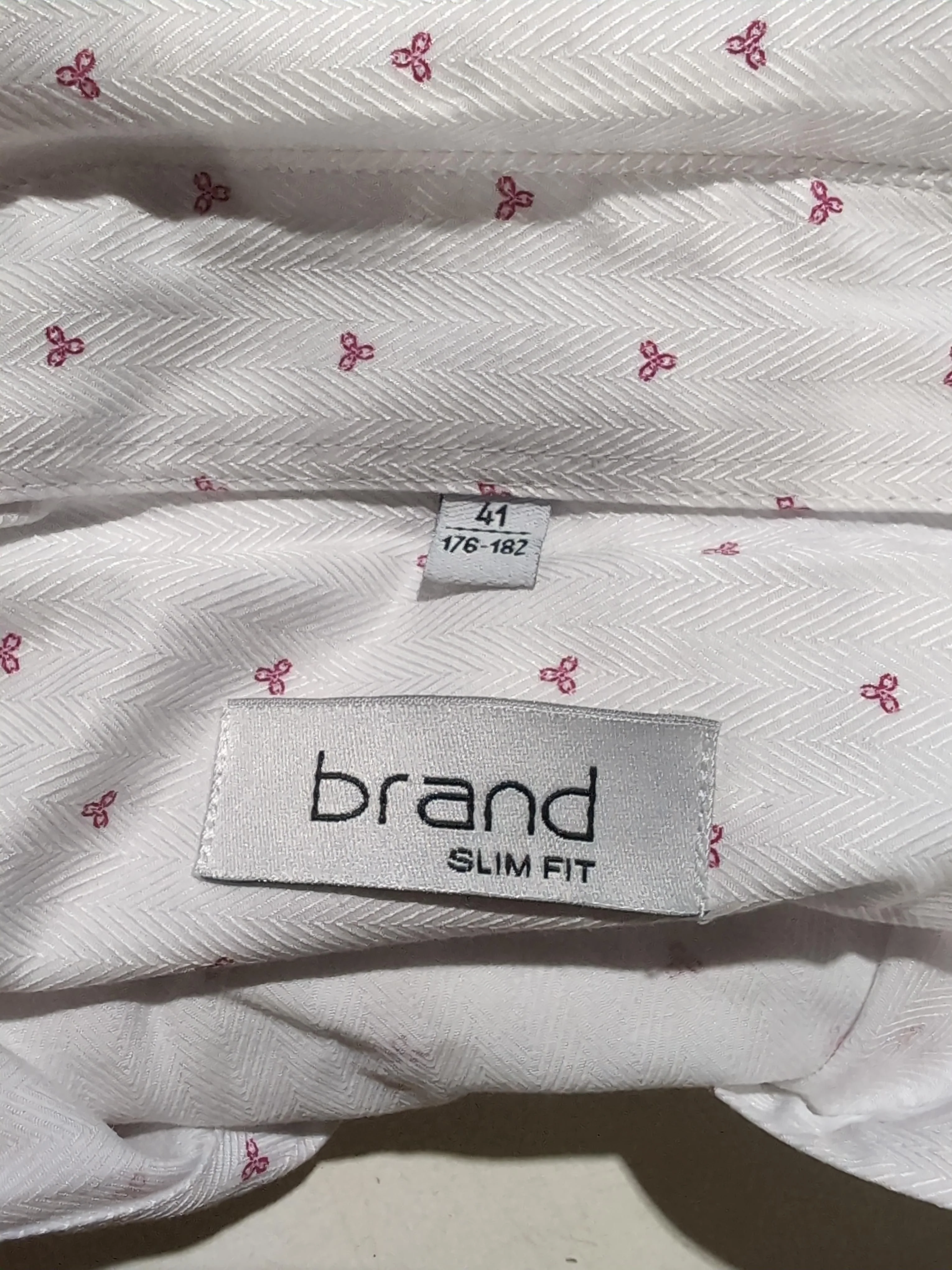 Brand Men's Shirt Chest: 41 in White Geometric Cotton with Polyester Basic - Image 5