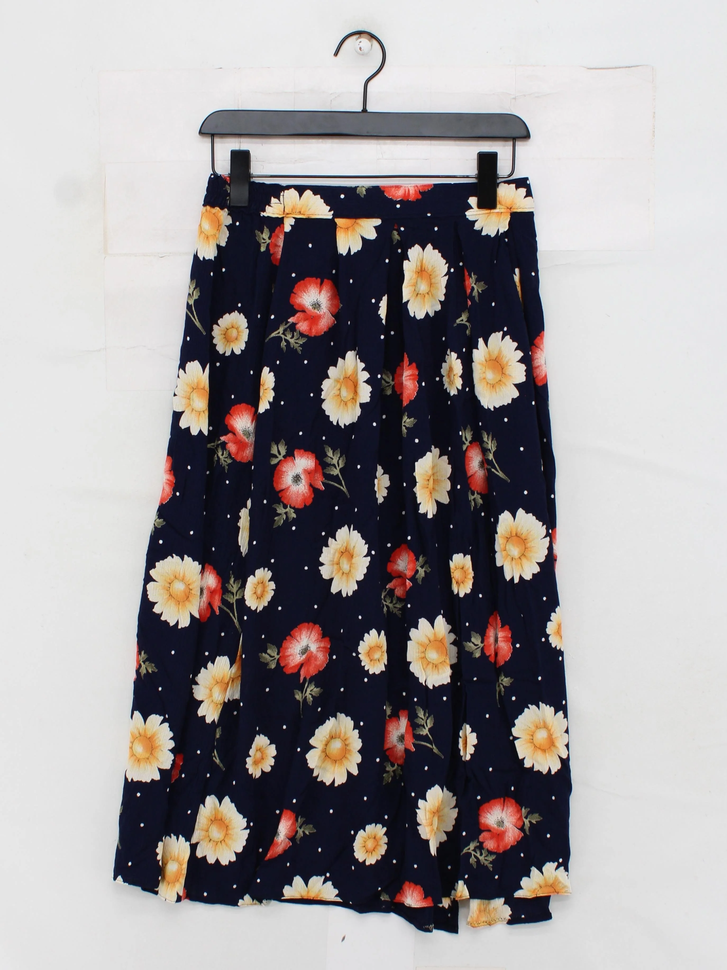 Brandtex Women's Midi Skirt UK 8 Blue Floral 100% Other Midi A-Line - Image 2