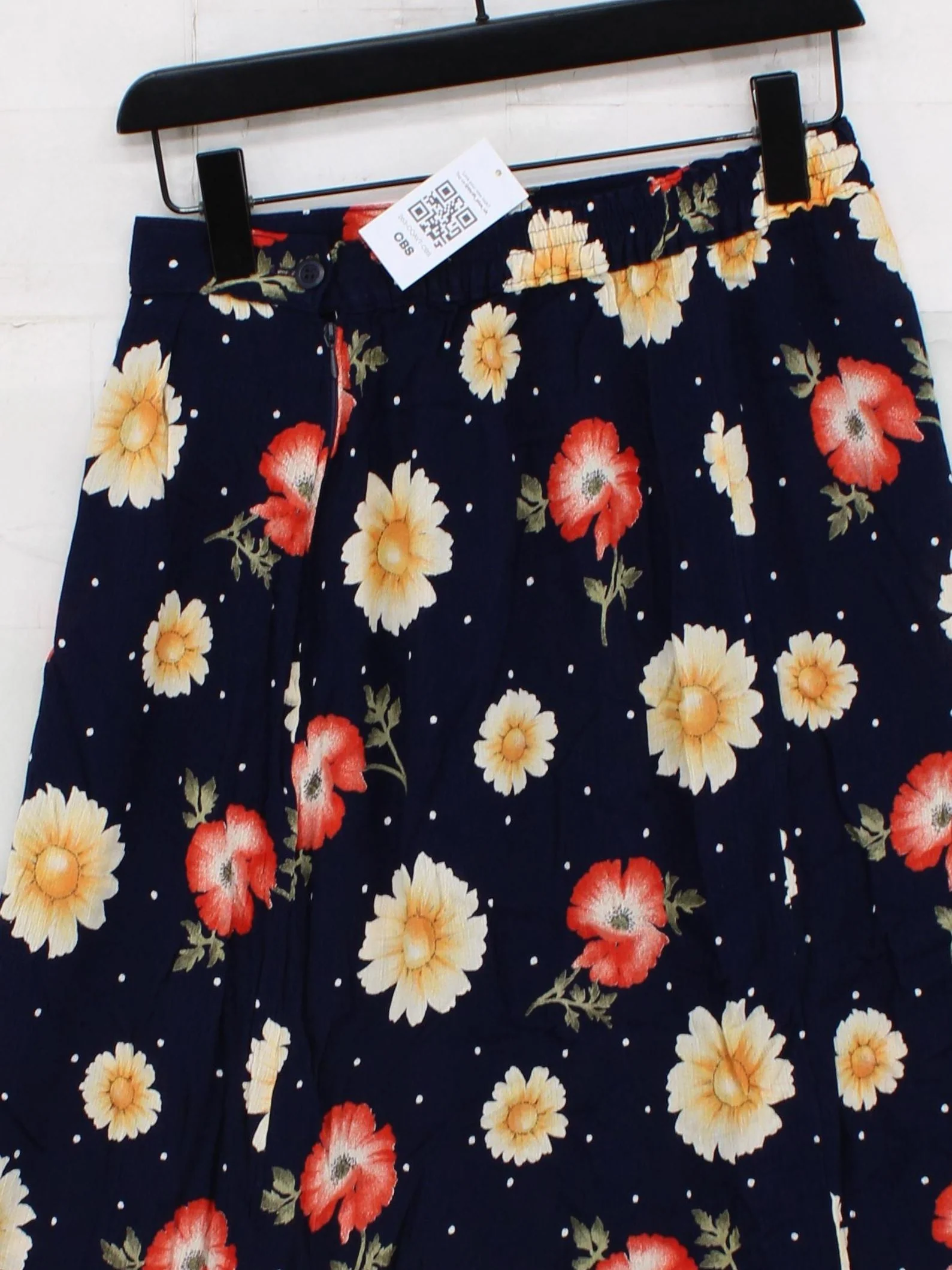 Brandtex Women's Midi Skirt UK 8 Blue Floral 100% Other Midi A-Line - Image 3