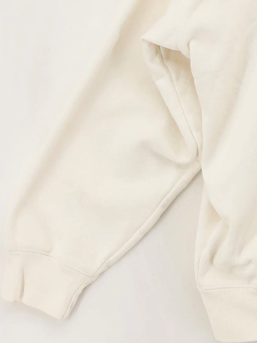 Brandy Melville Men's Hoodie L Cream Graphic Cotton with Polyester Pullover - Image 4