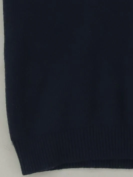 Brandy Melville Men's Jumper Blue Polyester with Wool, Acrylic V-Neck Vest - Image 4
