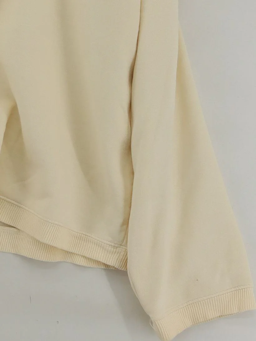 Brandy Melville Men's Polo M Cream 100% Cotton Basic - Image 4