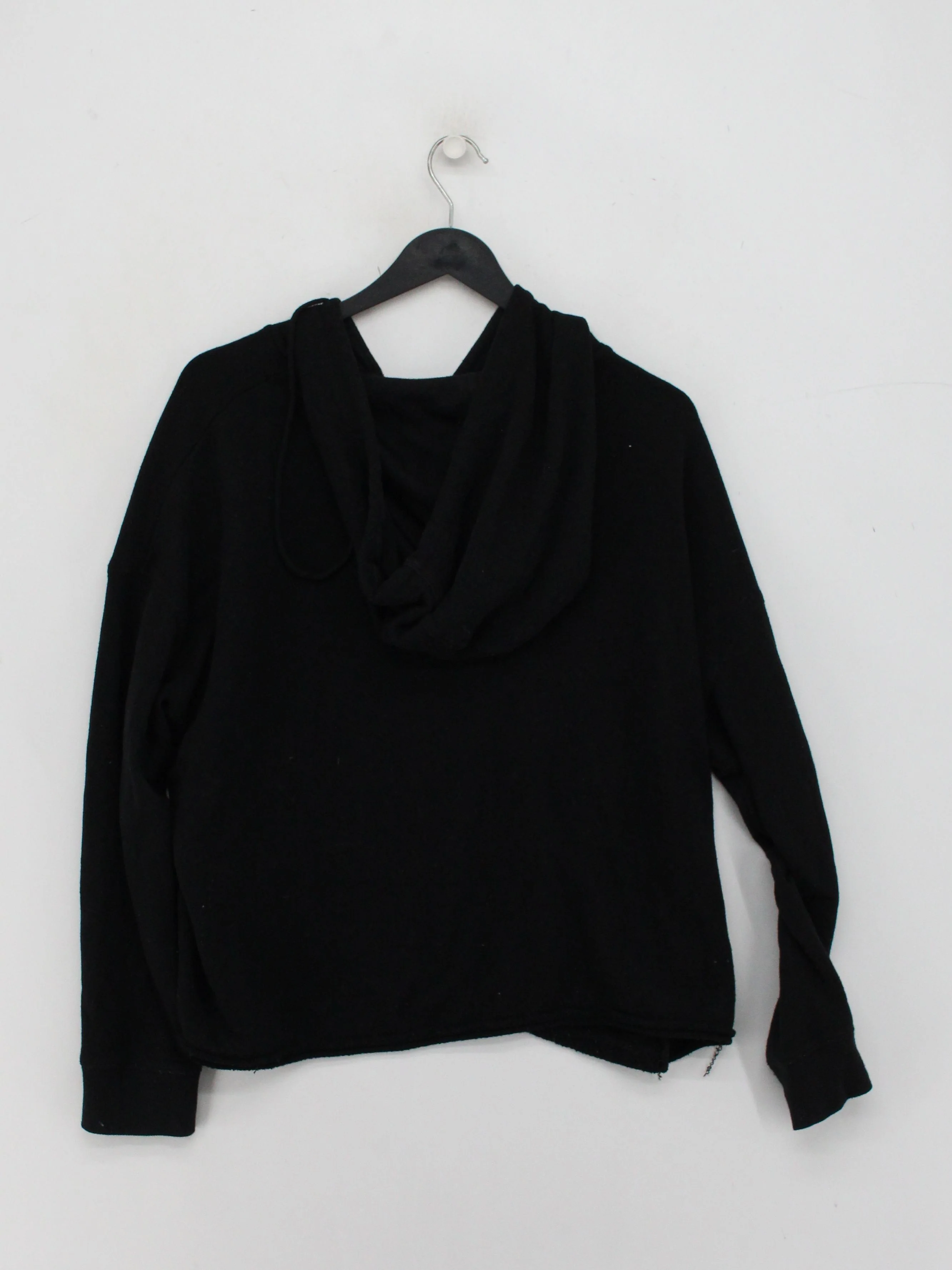 Brandy Melville Women's Hoodie M Black Cotton with Polyester Pullover - Image 2