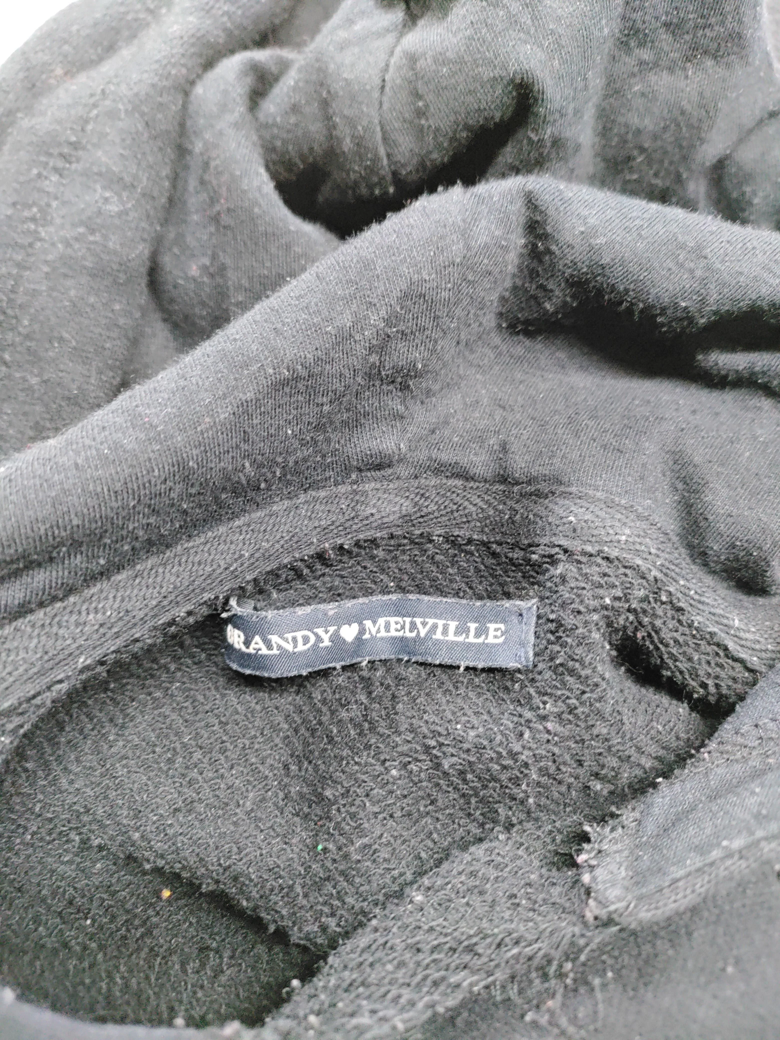Brandy Melville Women's Hoodie M Black Cotton with Polyester Pullover - Image 6