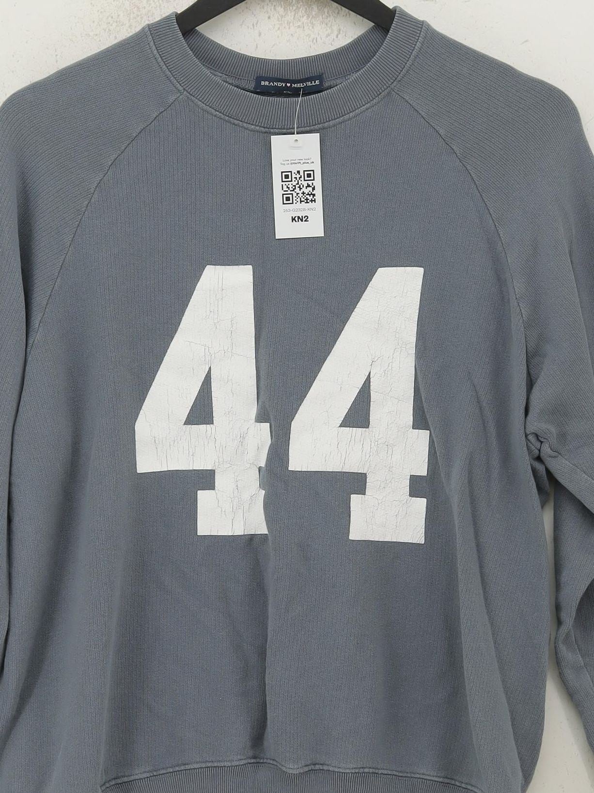 Brandy Melville Women's Hoodie S Blue Graphic 100% Other Pullover - Image 3
