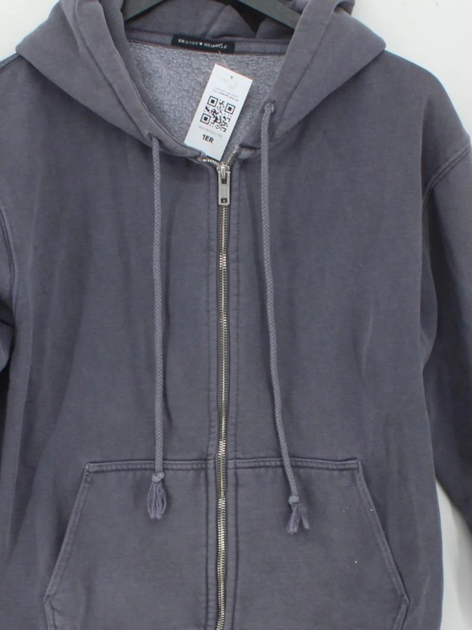 Brandy Melville Women's Hoodie UK 10 Grey Cotton with Polyester Pullover - Image 3