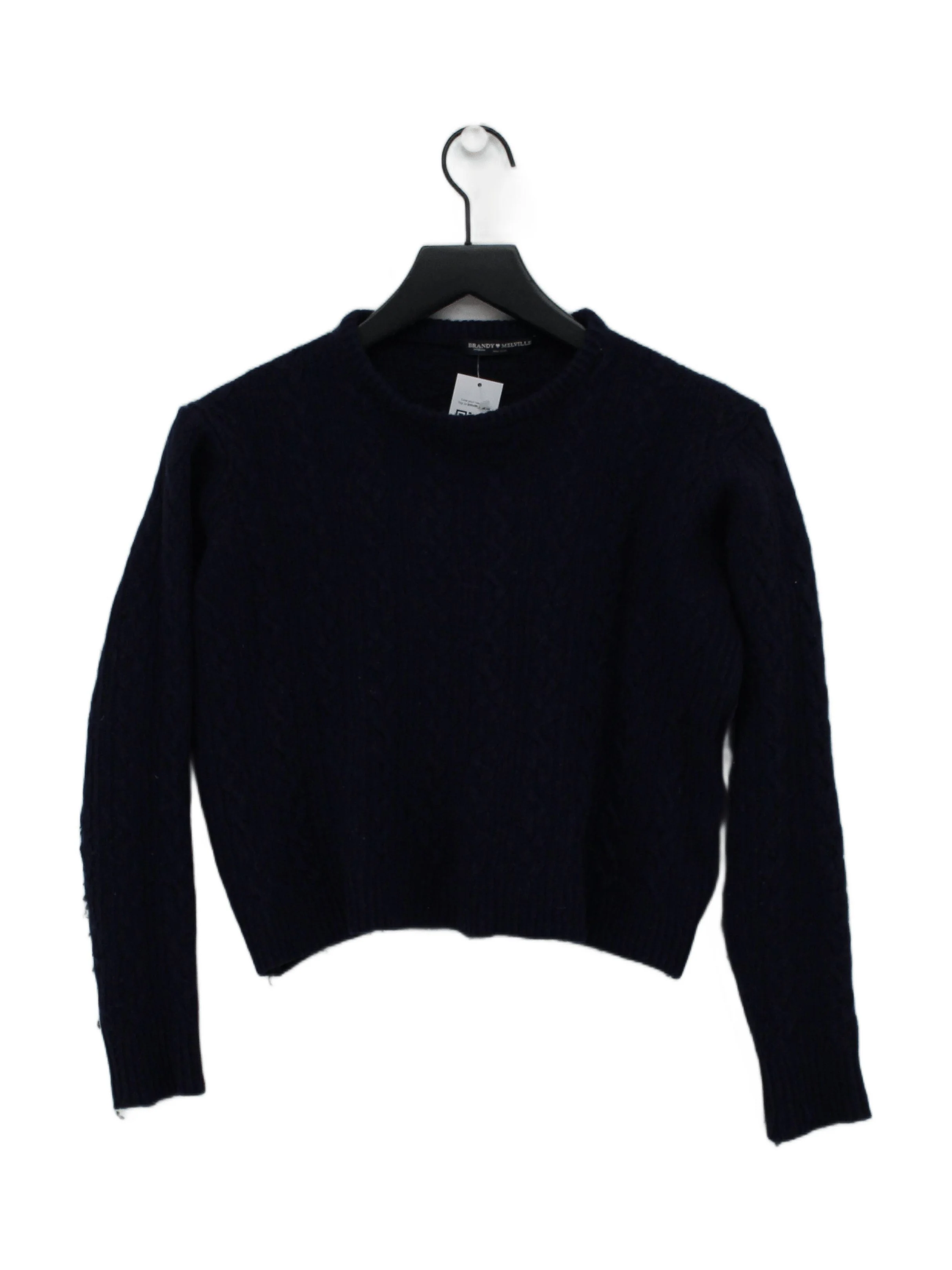 Brandy Melville Women's Jumper Blue Wool with Acrylic Round Neck Pullover