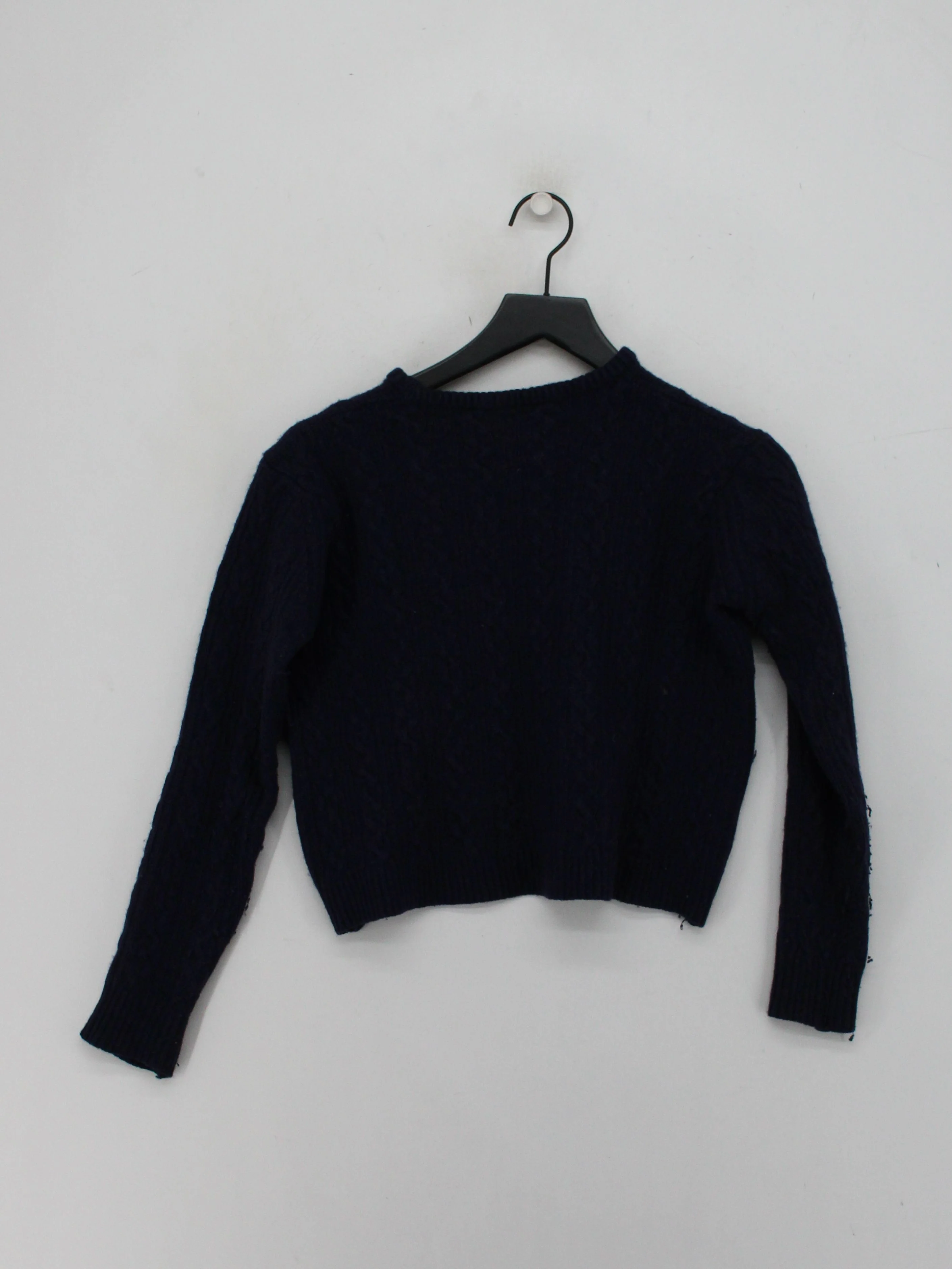 Brandy Melville Women's Jumper Blue Wool with Acrylic Round Neck Pullover - Image 2