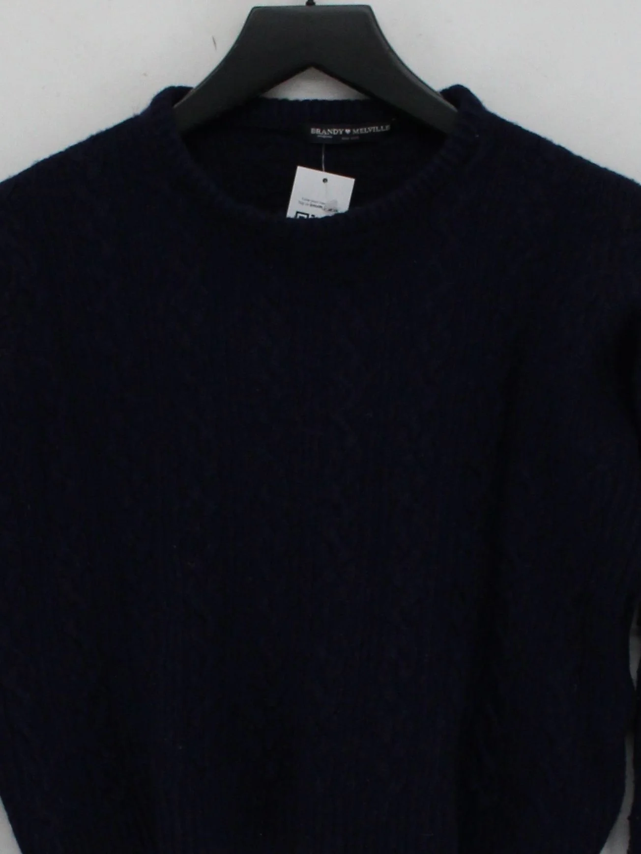Brandy Melville Women's Jumper Blue Wool with Acrylic Round Neck Pullover - Image 3