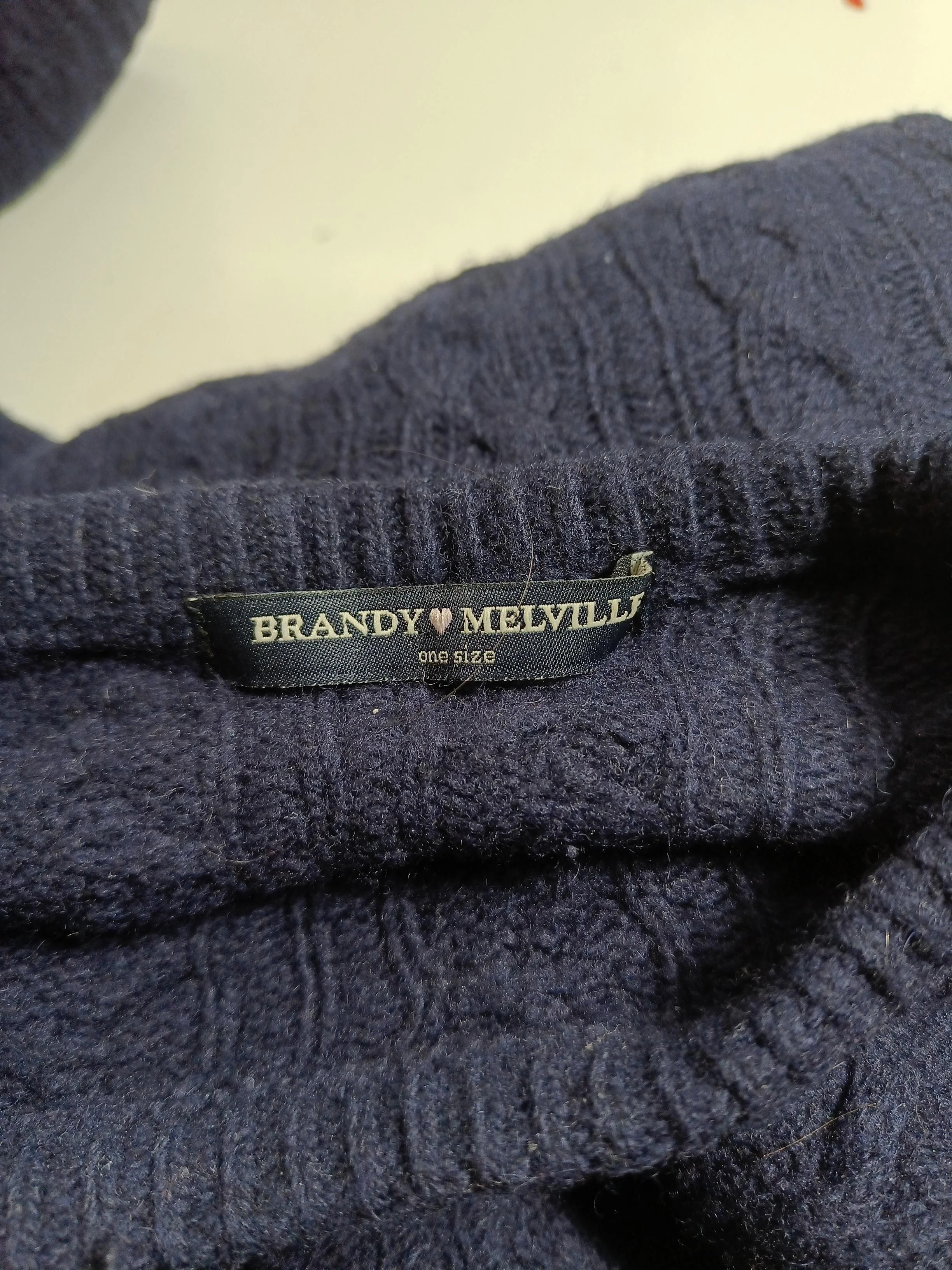 Brandy Melville Women's Jumper Blue Wool with Acrylic Round Neck Pullover - Image 6