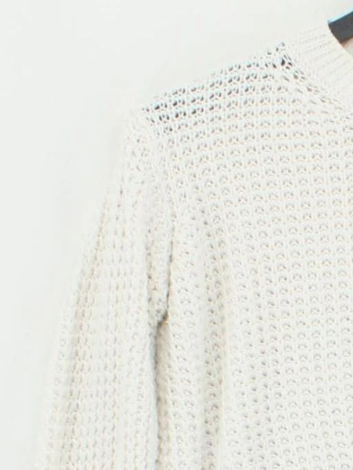 Brandy Melville Women's Jumper White Cotton with Polyamide Crew Neck Pullover - Image 4