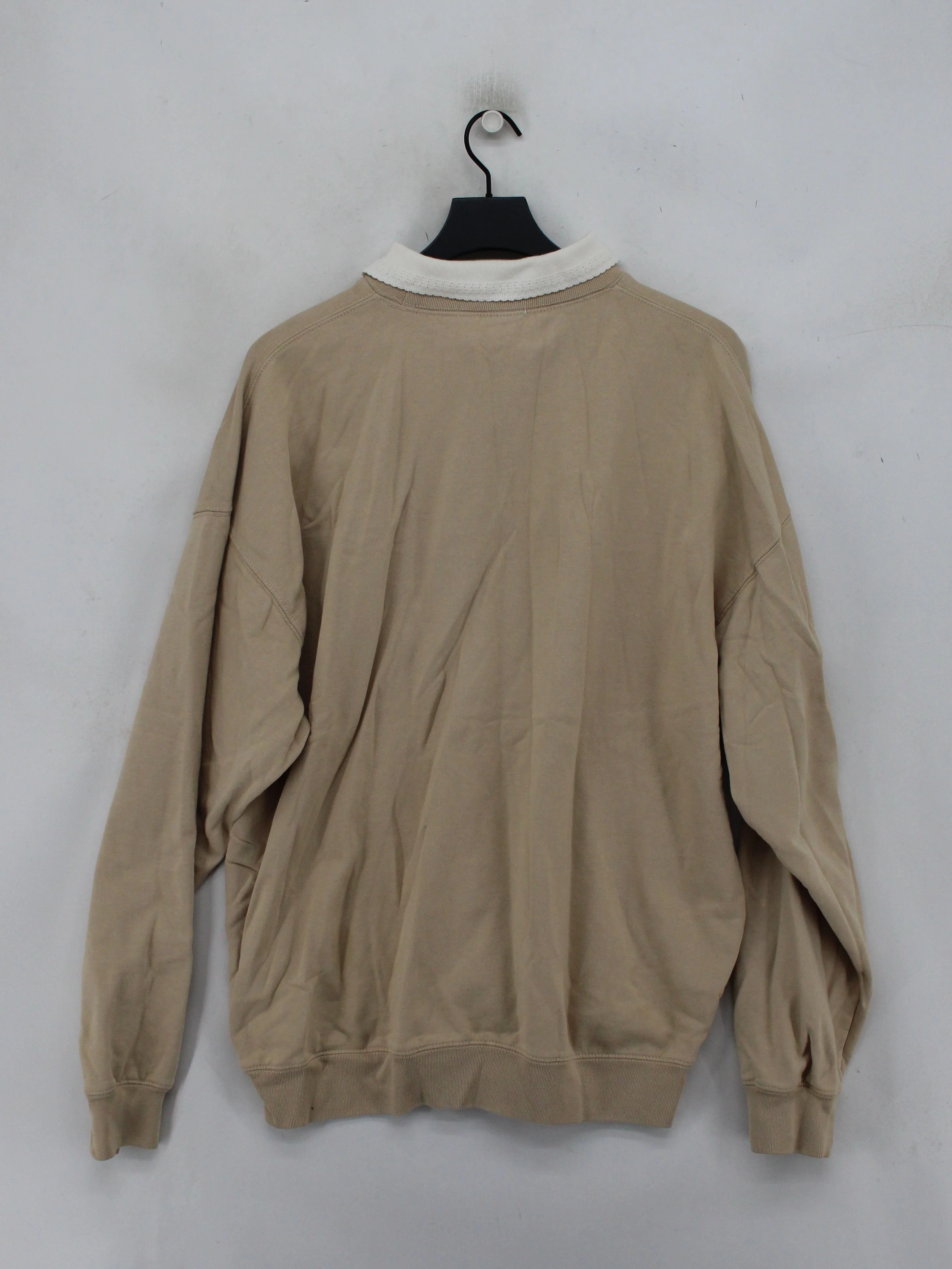 Brandy Melville Women's Jumper XL Tan Cotton with Polyester Collared Pullover - Image 2