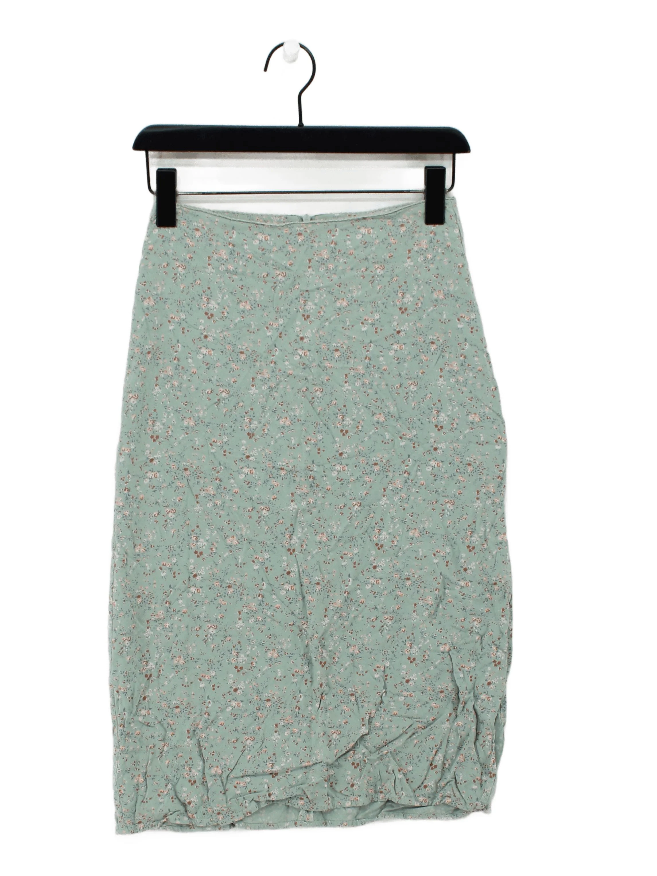 Brandy Melville Women's Midi Skirt Green 100% Viscose Straight & Pencil