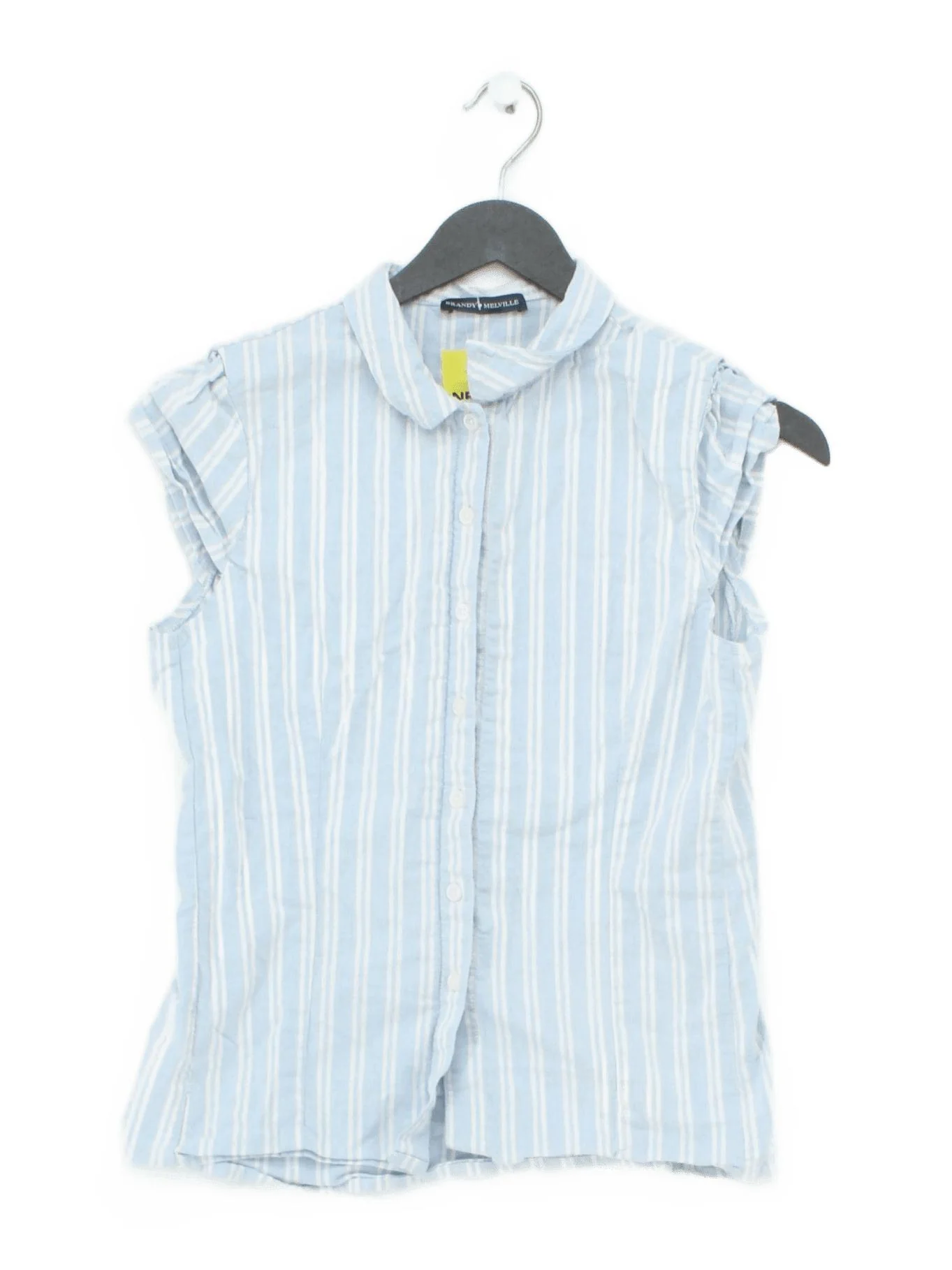 Brandy Melville Women's Shirt S Blue Cotton with Spandex Basic