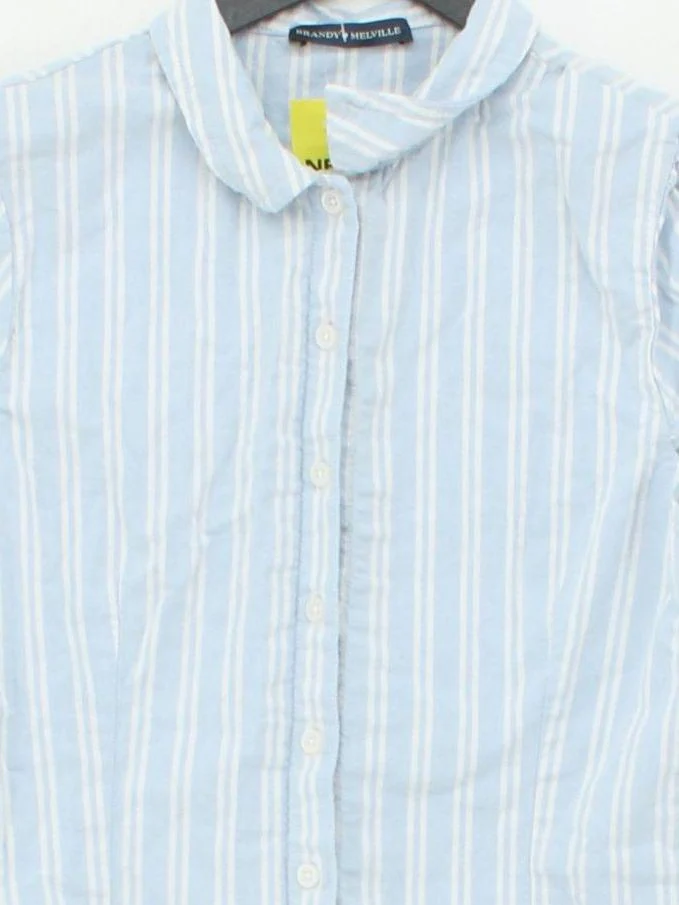 Brandy Melville Women's Shirt S Blue Cotton with Spandex Basic - Image 3